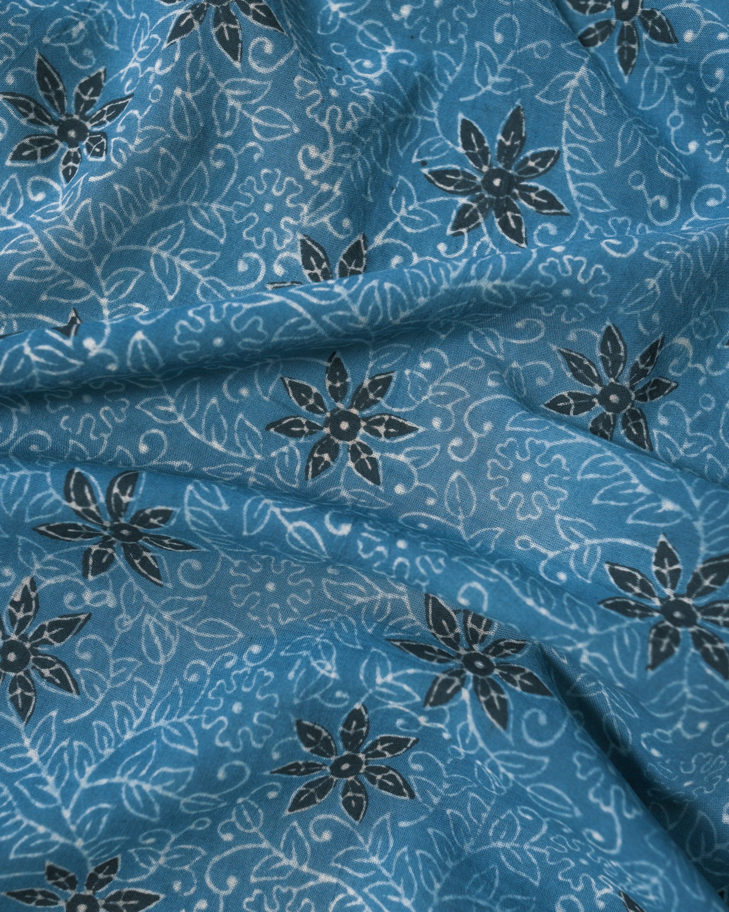 Bandana - Block Printed Organic Cotton - Ajrakh Indigo Vine - Image 3