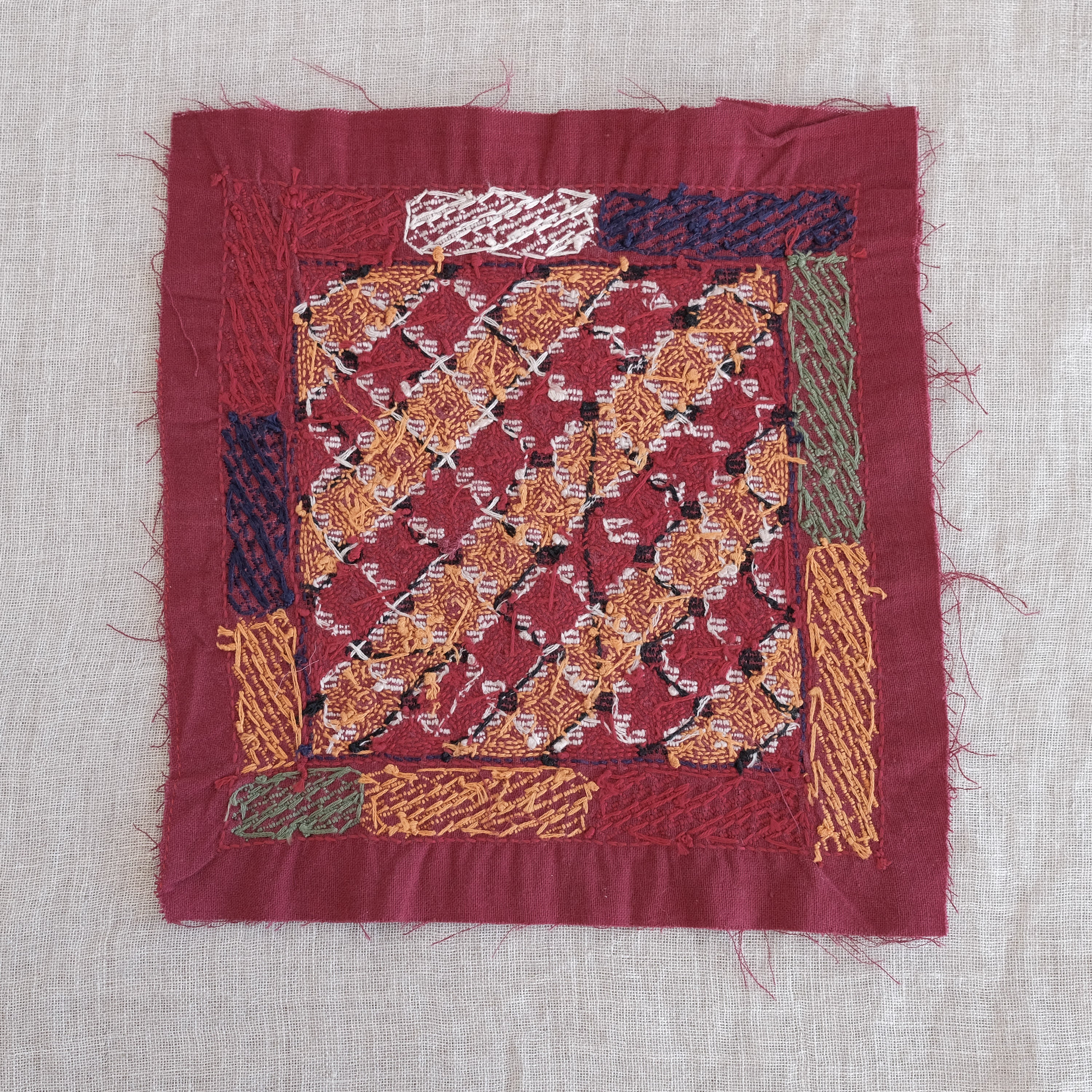 Raw Banjara Embroidery - Small - Diagonal Stripes - Image 3