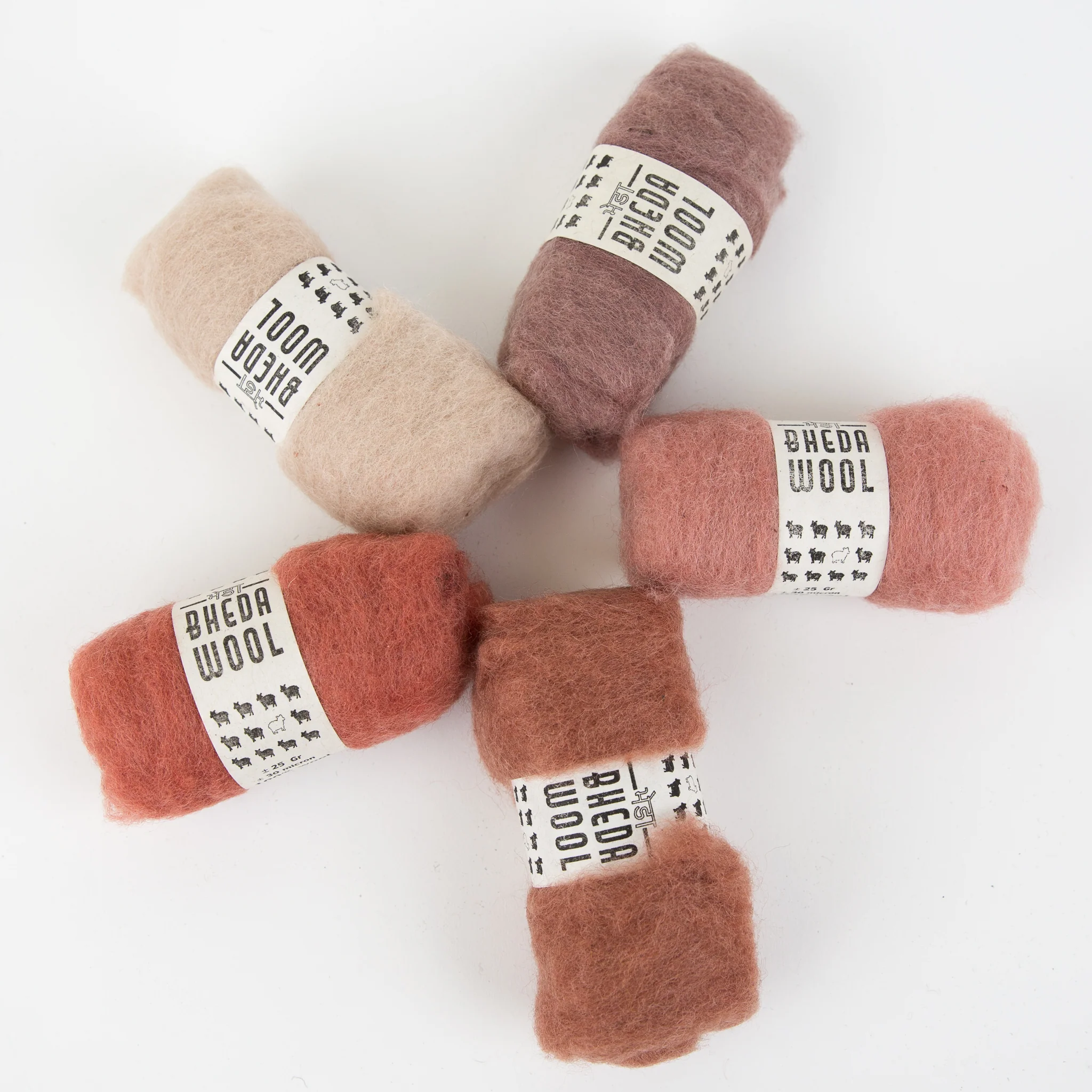Bhedawool Roving 25g - Five Colour Pack - Terra - Image 2