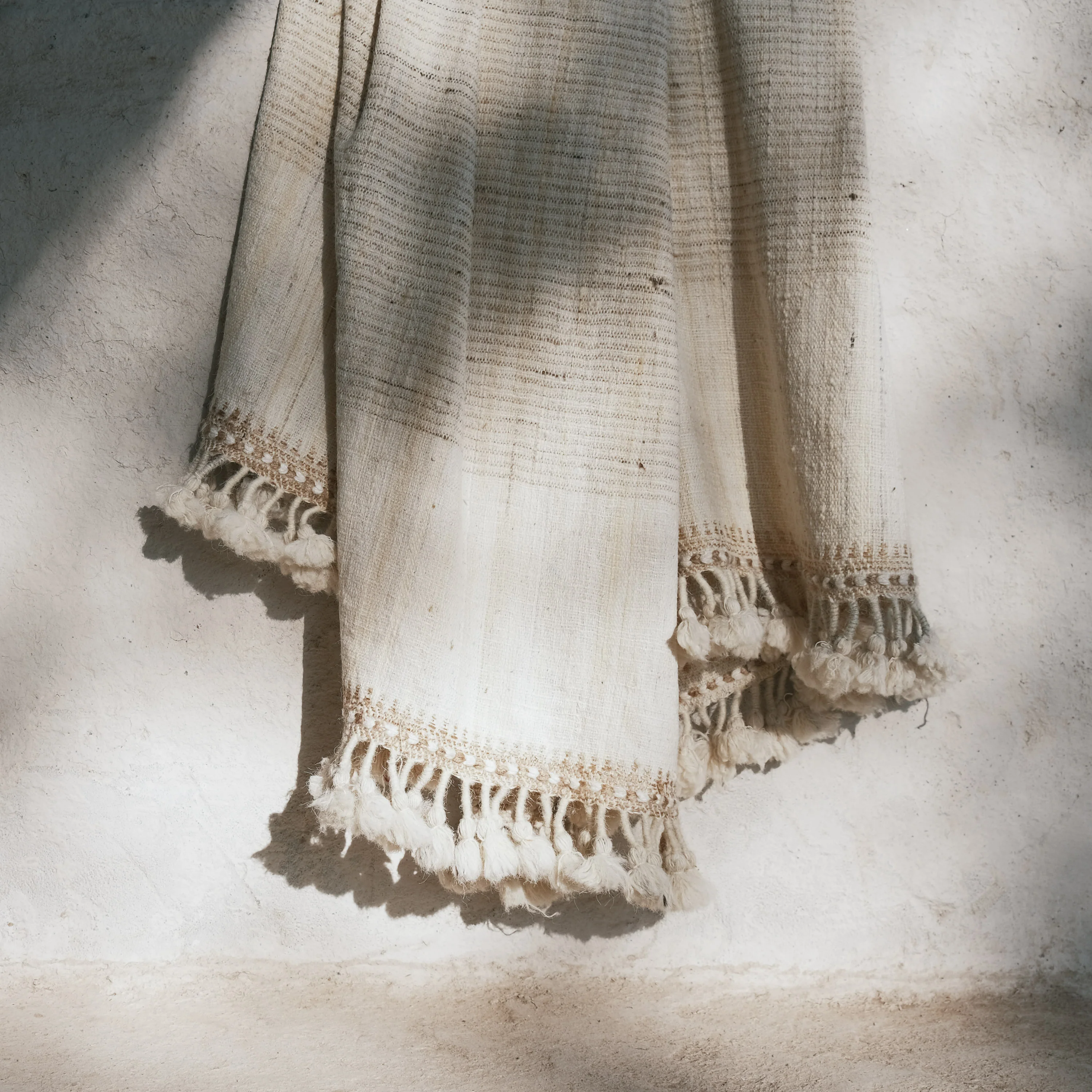 Bhujodi - Deshi Wool & Silk Shawl - Gentle Stripe - Image 7