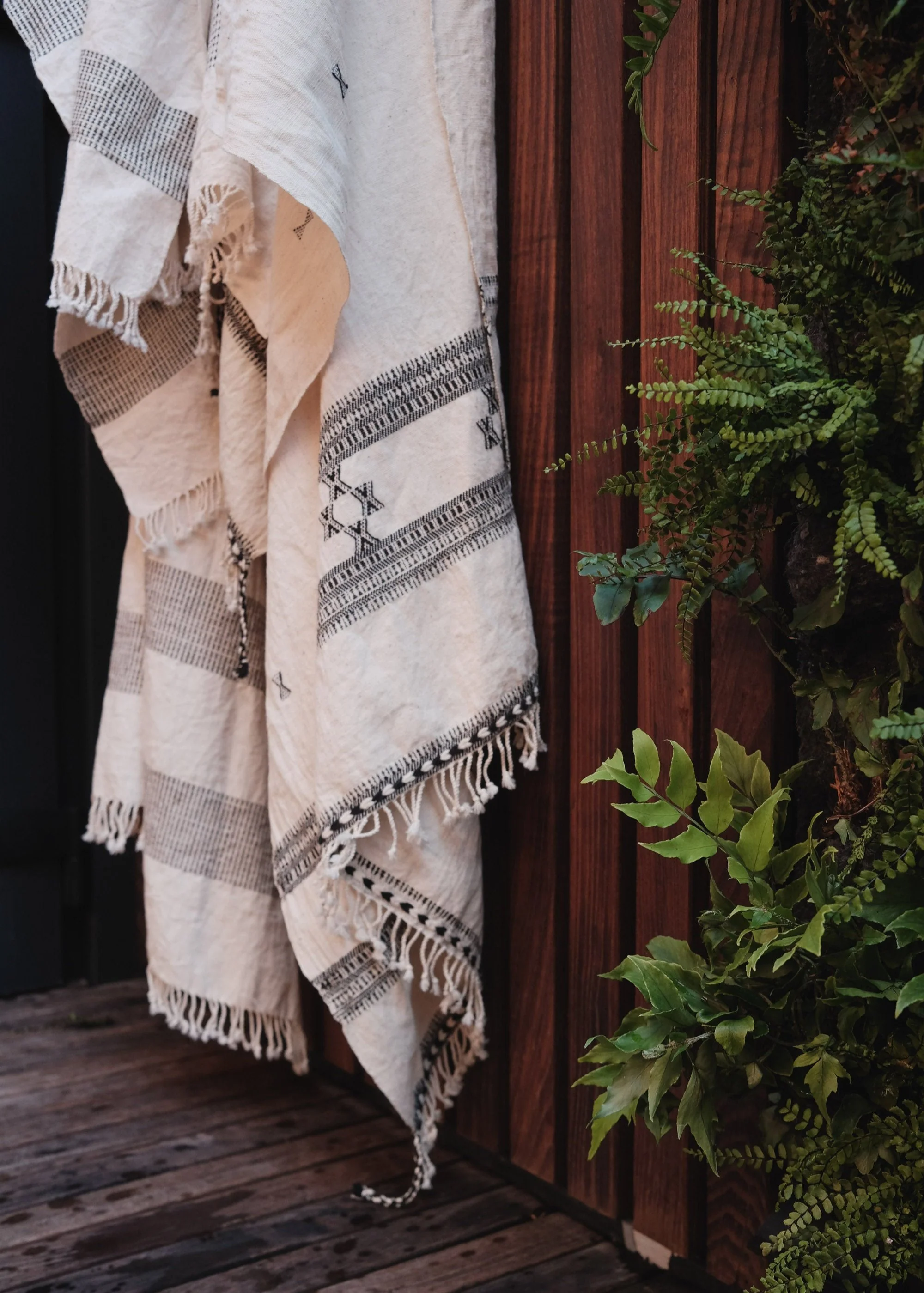 Bhujodi Blanket Shawl - Handwoven Kala Cotton - Tiny Diamonds - Image 9