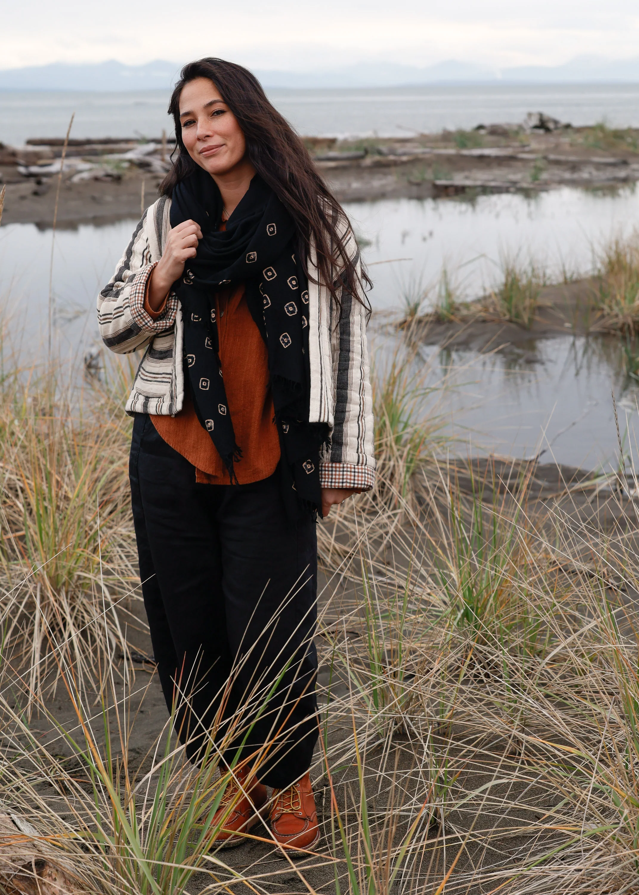 Bandhani Shawl - Wool - Black - Image 6
