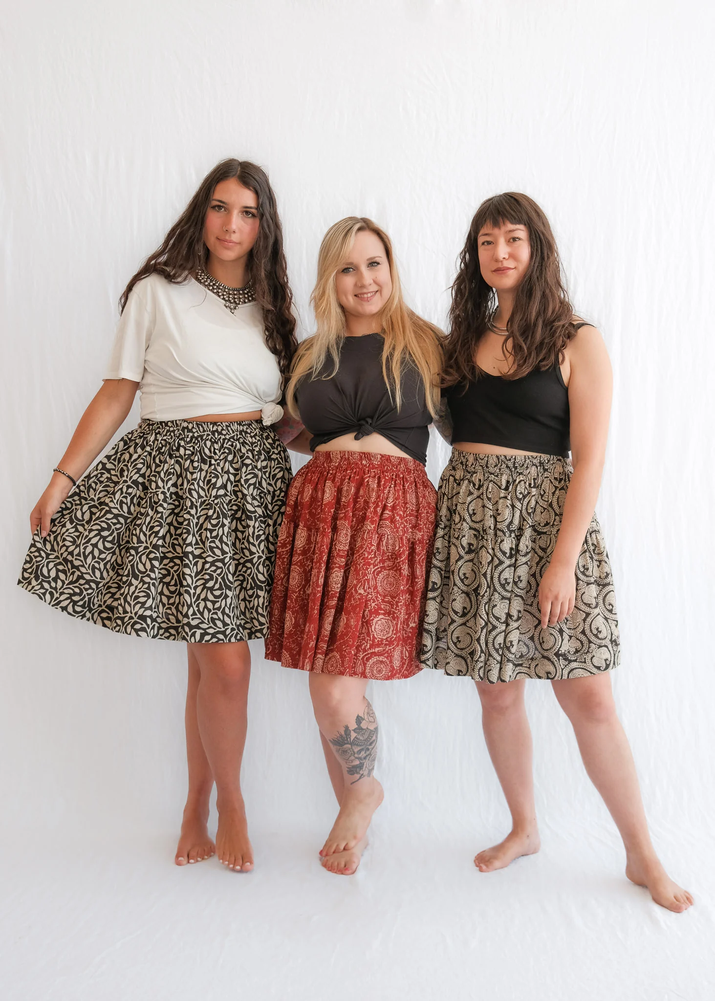 Calico Skirt - Organic Cotton Block Print - Iron Paisley - Image 6