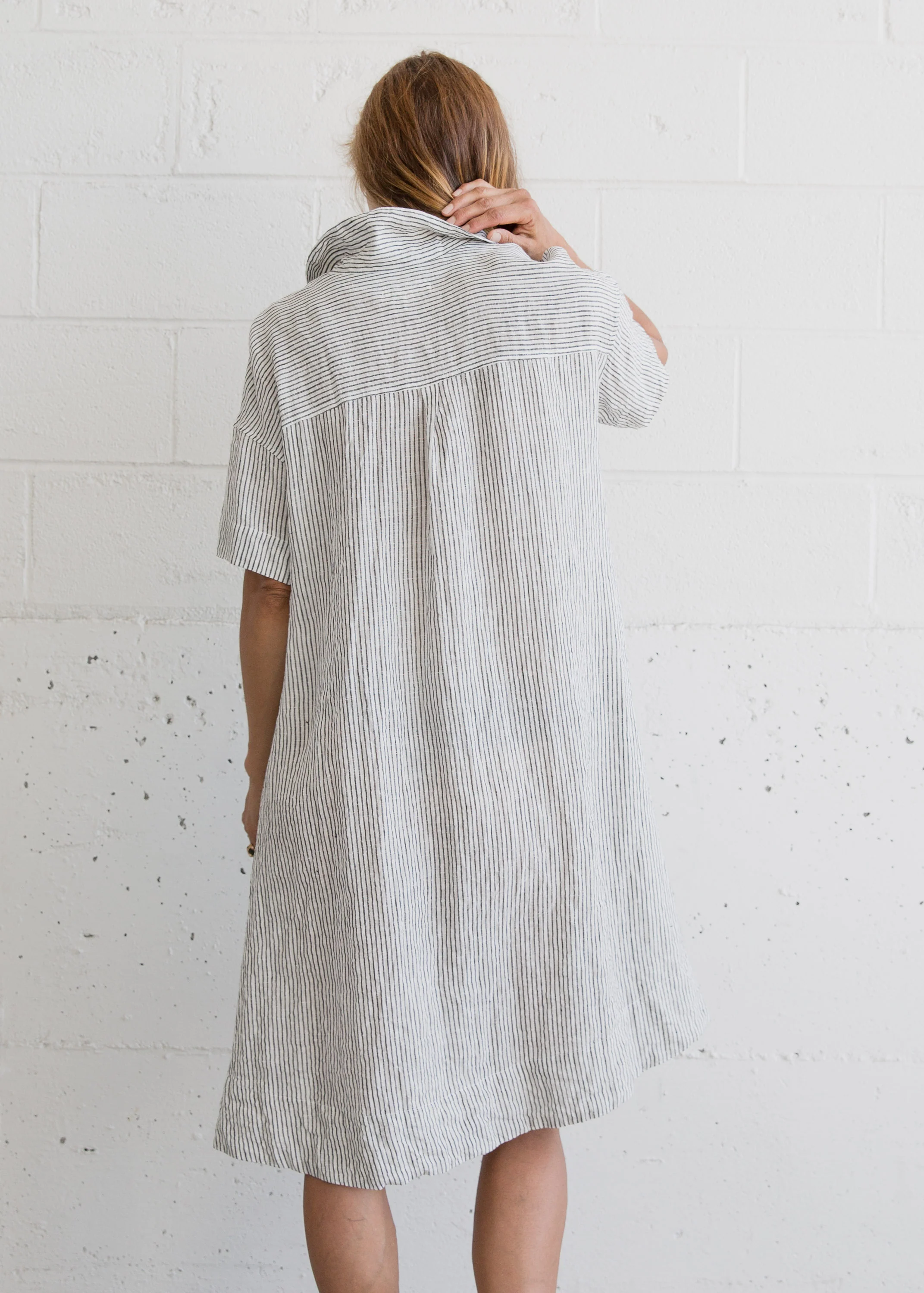Chandigarh Dress - Handwoven Linen - Stripe - Image 6