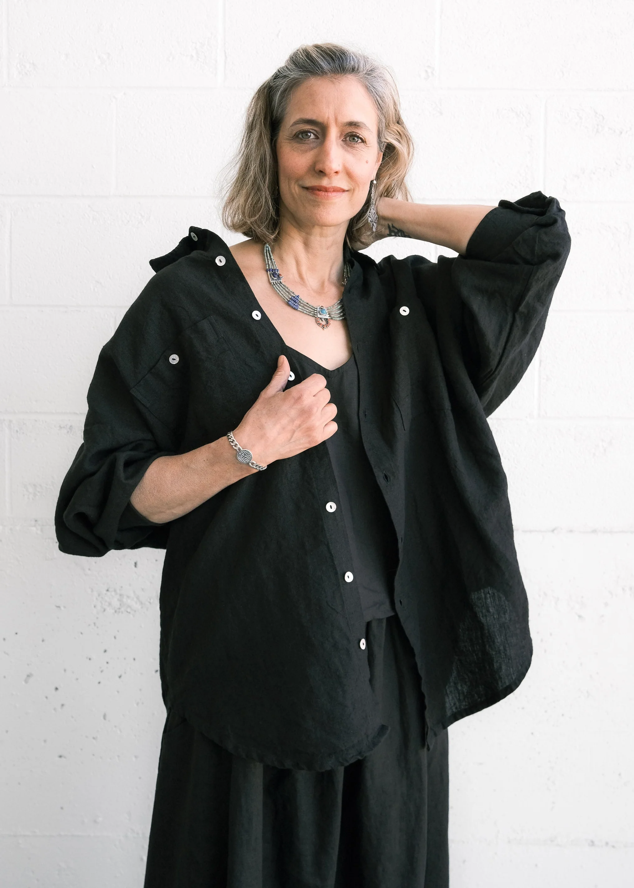 Chandigarh Shirt - Handwoven Linen - Night - Image 3