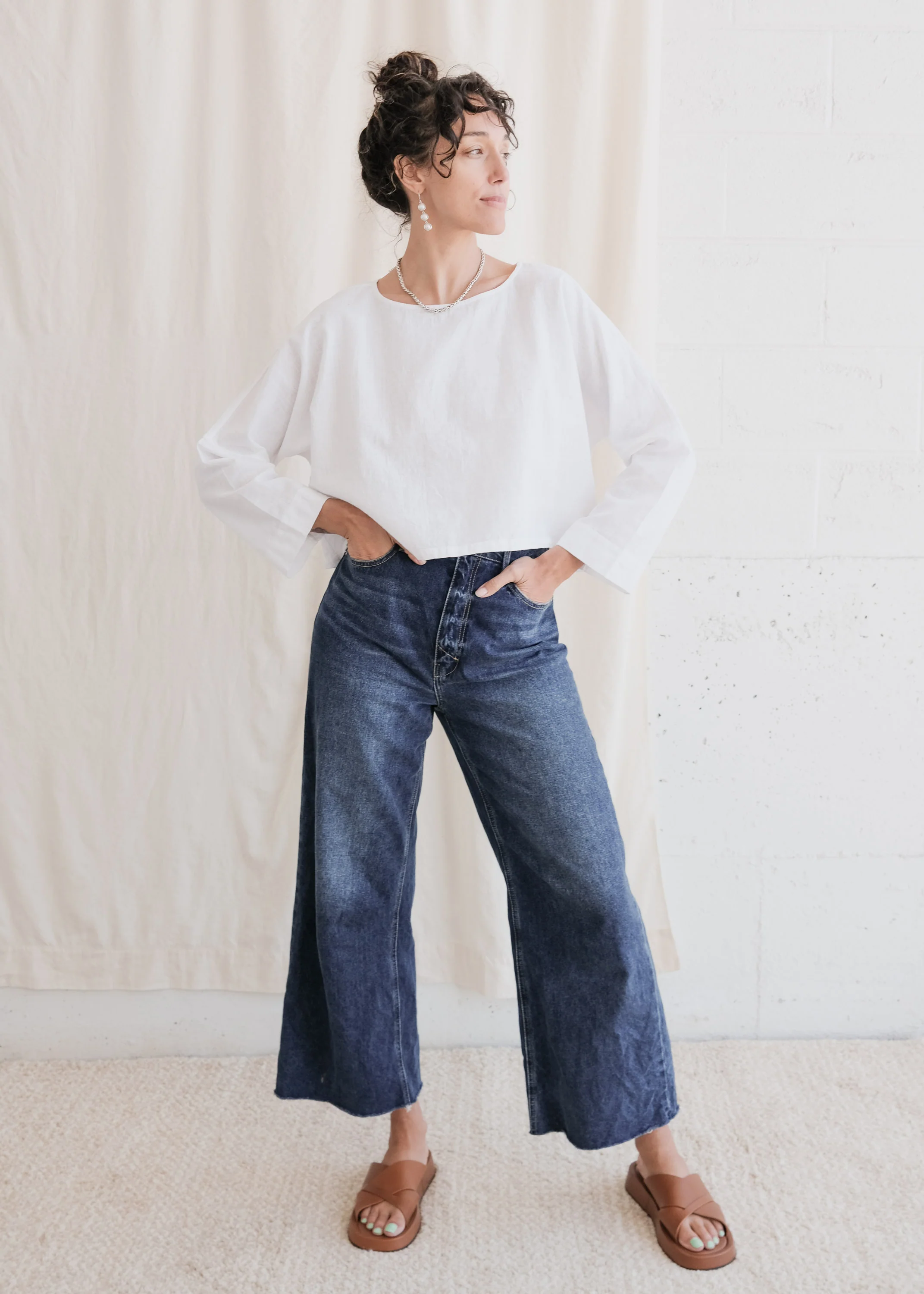 Chaya Top - Handspun Handwoven Cotton - White