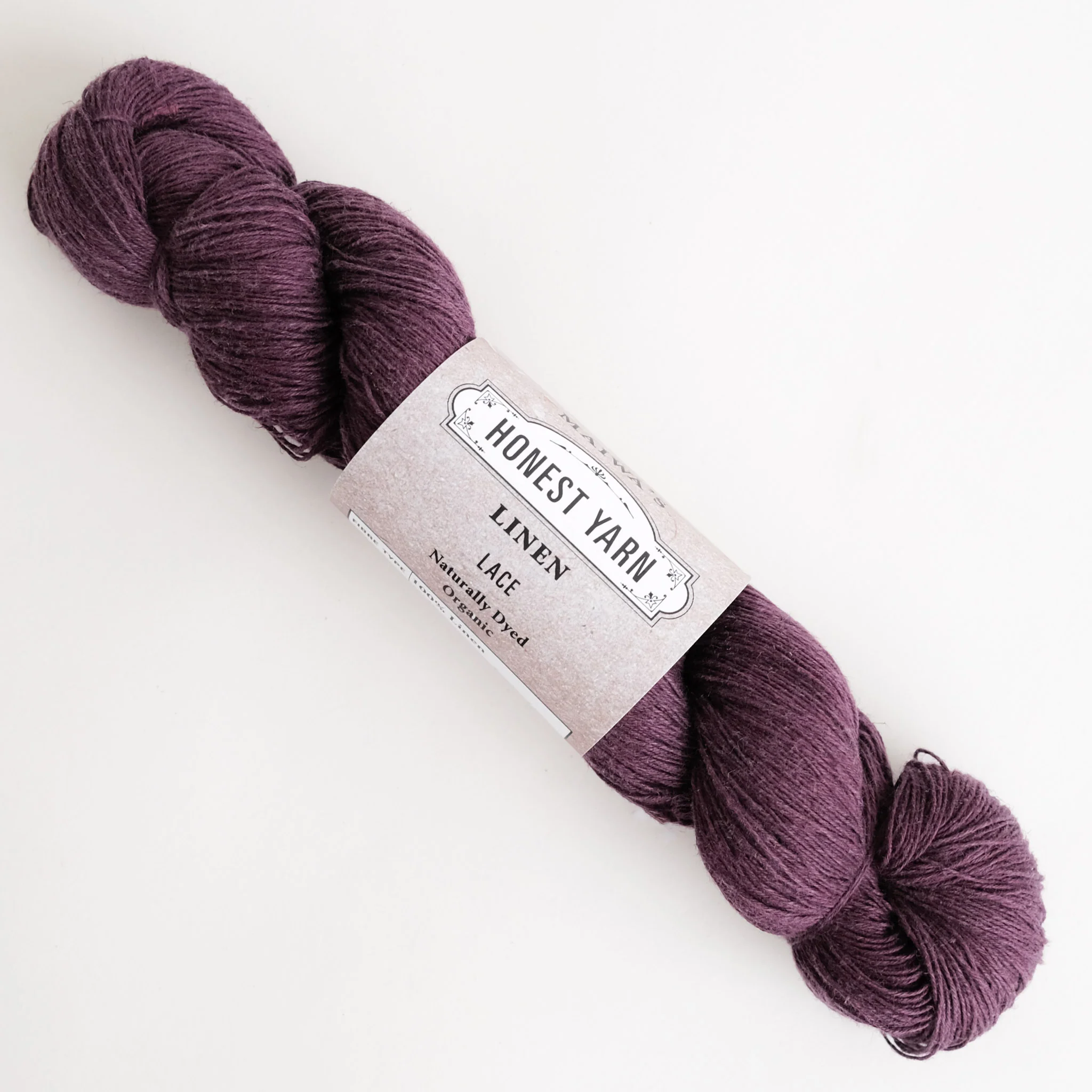 Honest Yarn - Naturally Dyed Organic Linen - Lace - Mulberry - Image 2