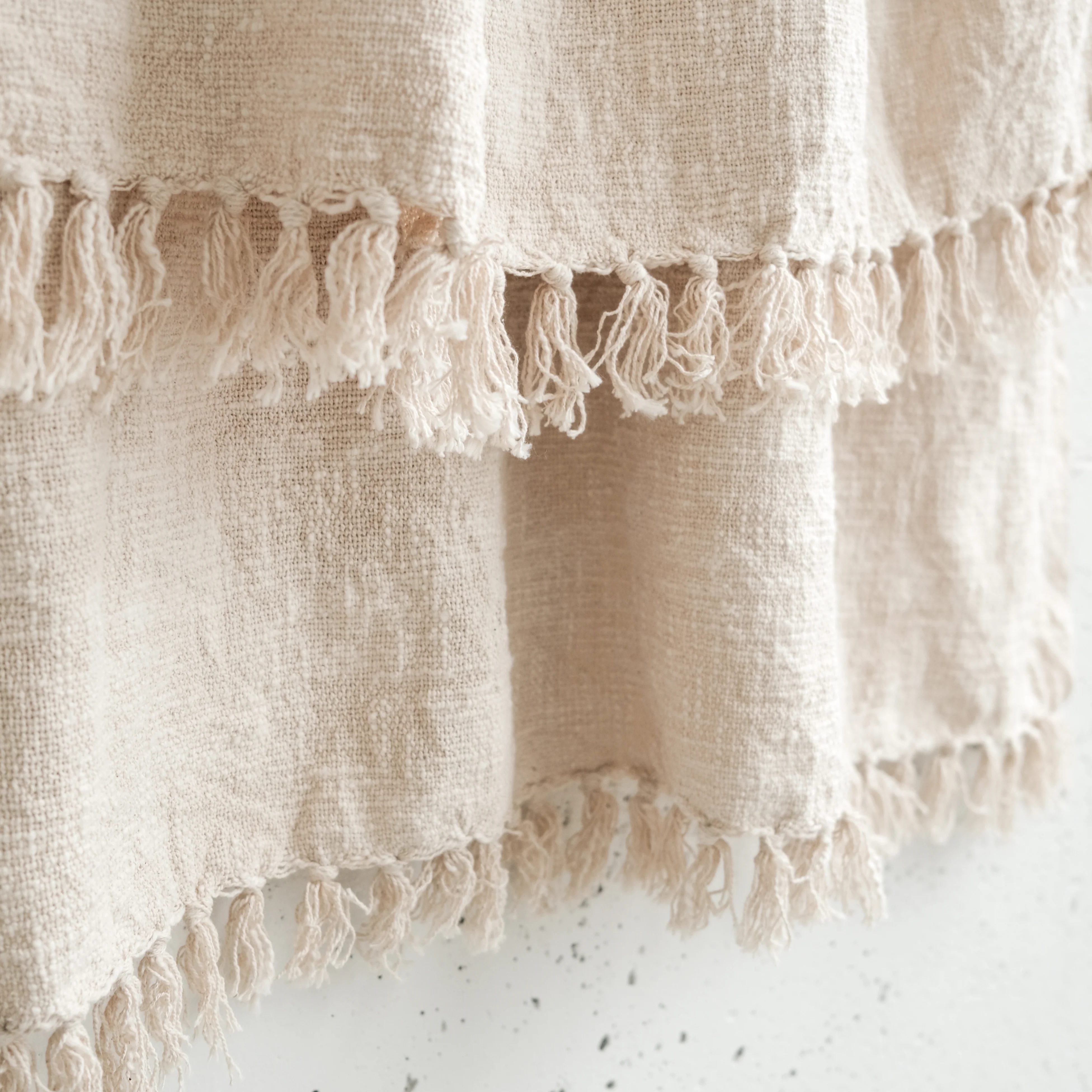 Cotton Throw - Handwoven - Natural Unbleached Cotton - Image 3