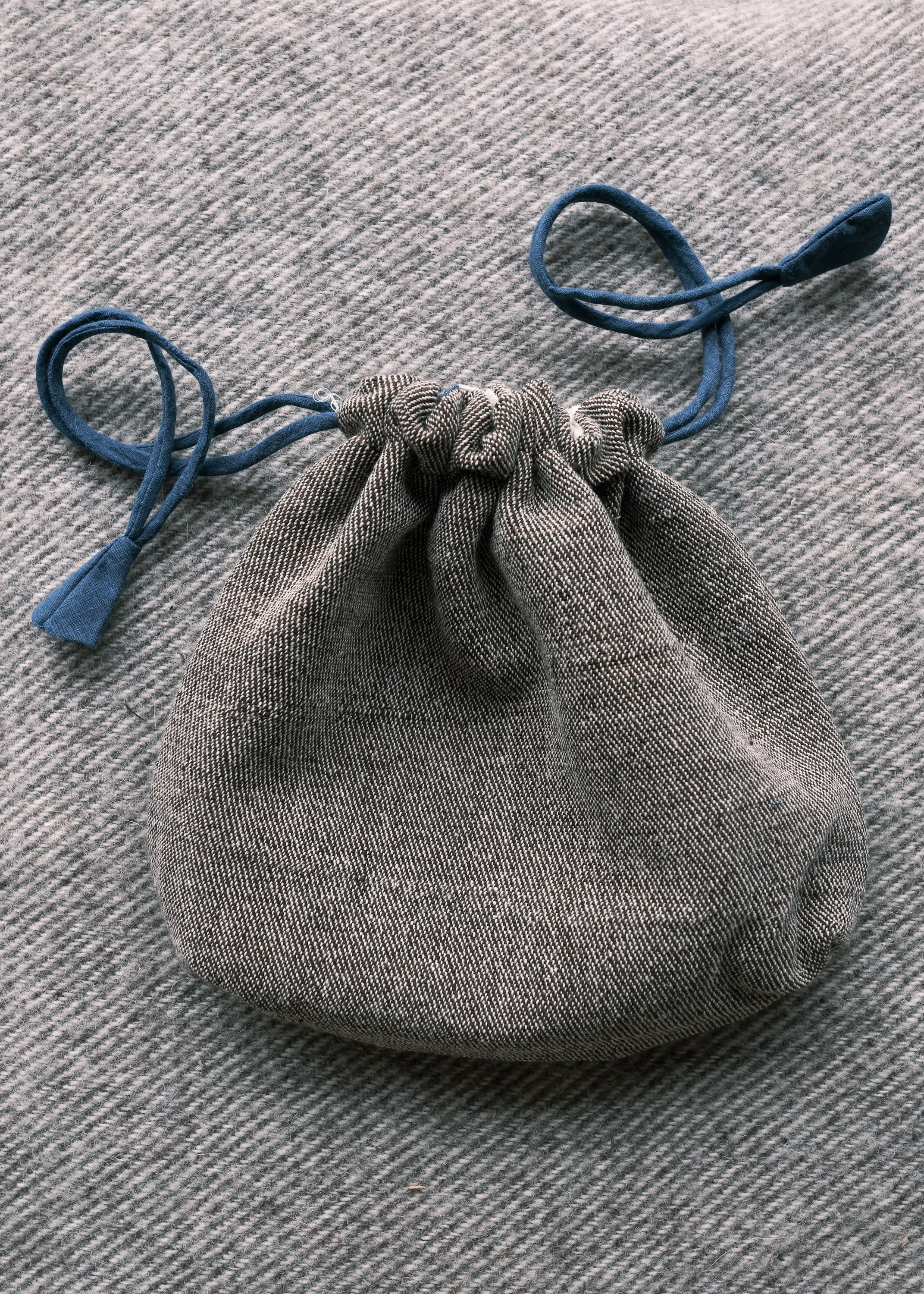 Drawstring Bag - Handwoven Cotton - Birch