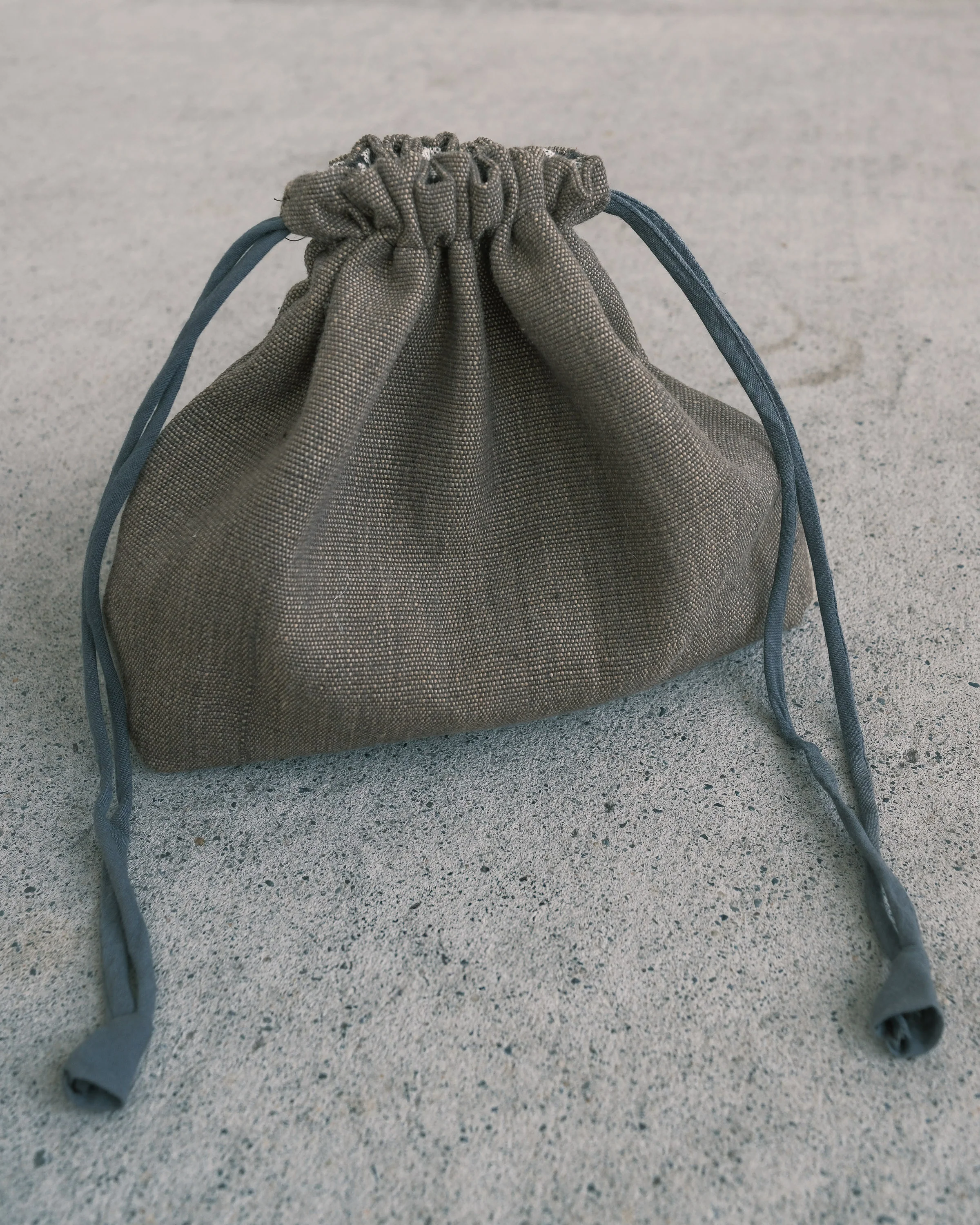 Drawstring Bag - Handwoven Cotton - Moss