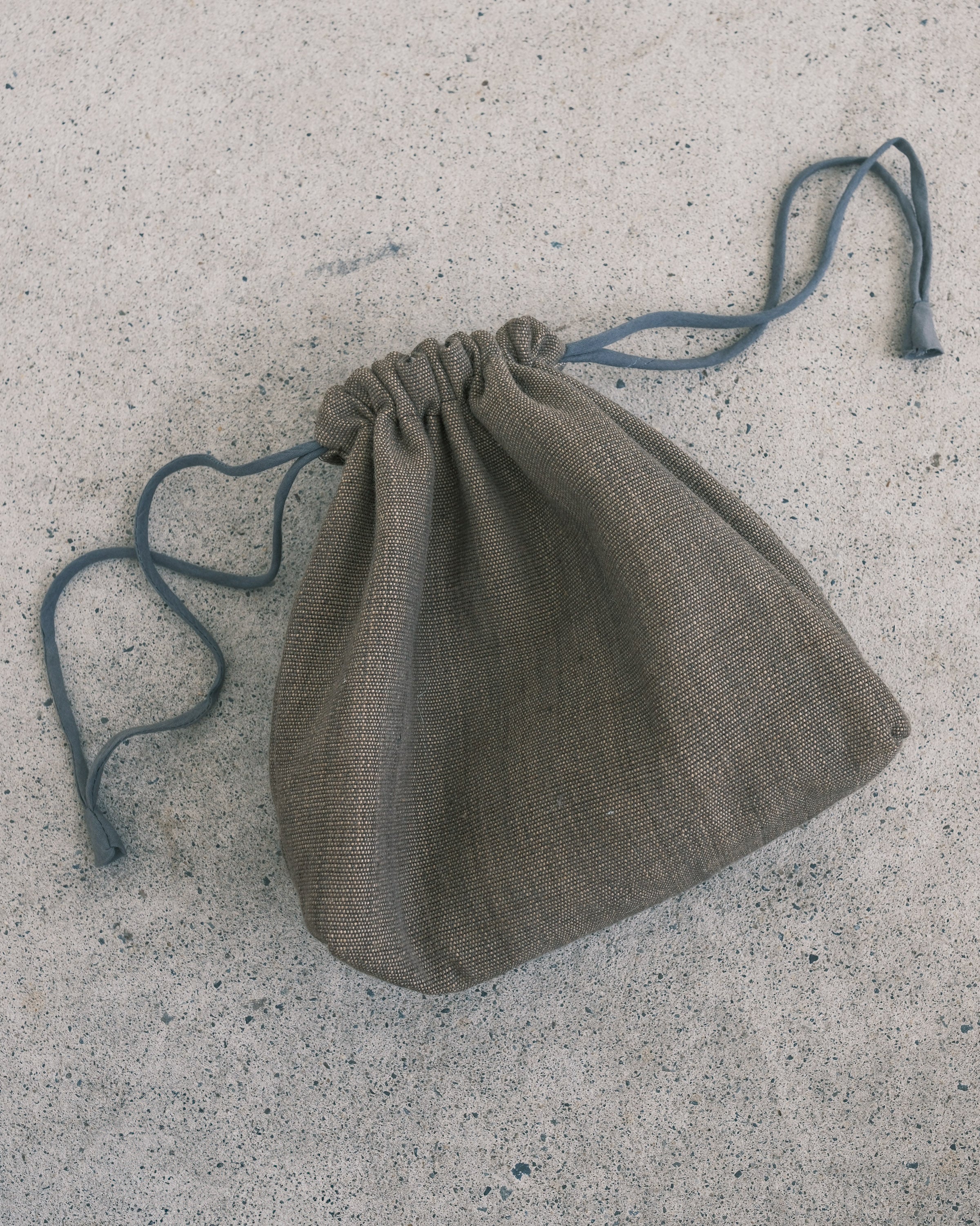Drawstring Bag - Handwoven Cotton - Moss - Image 2