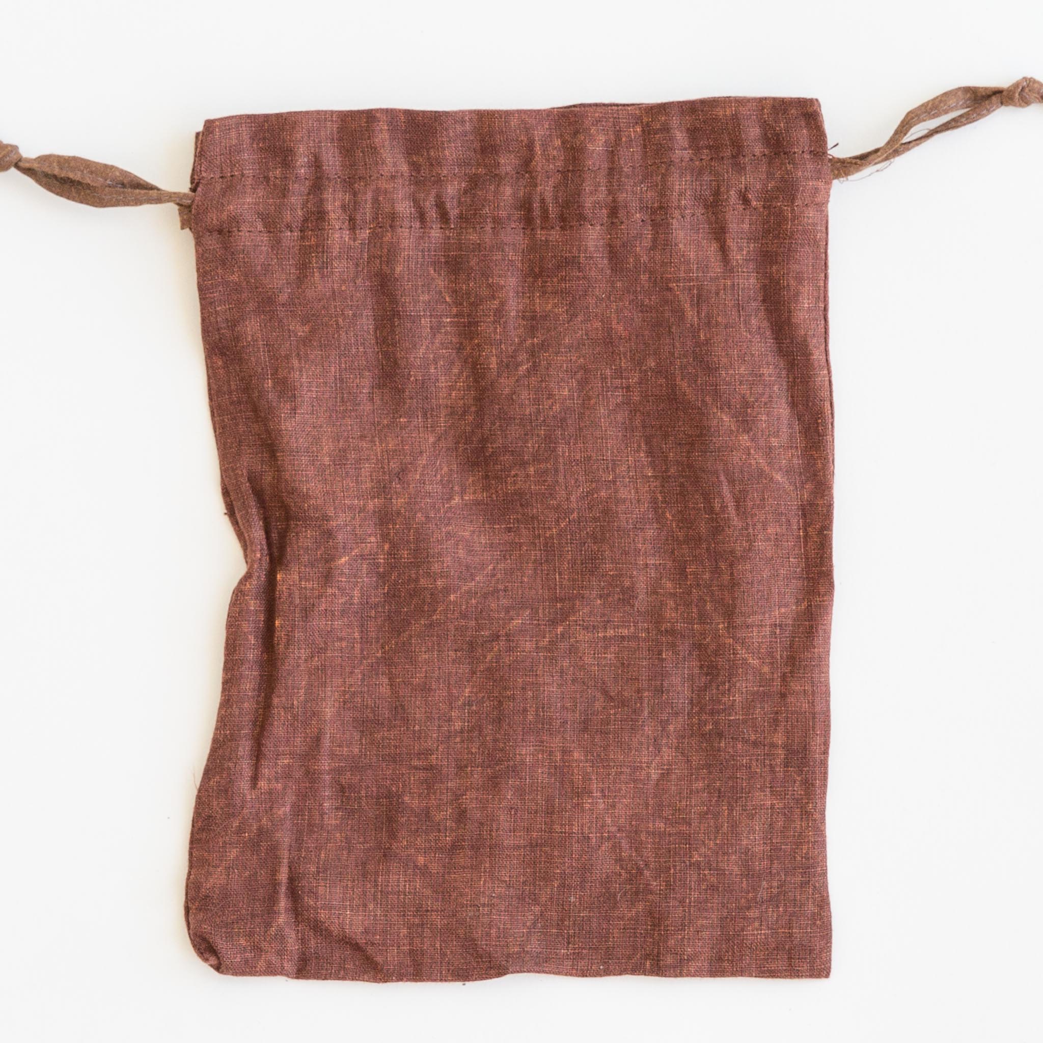 Drawstring Bag - Medium - Brick & Burgundy - Image 2