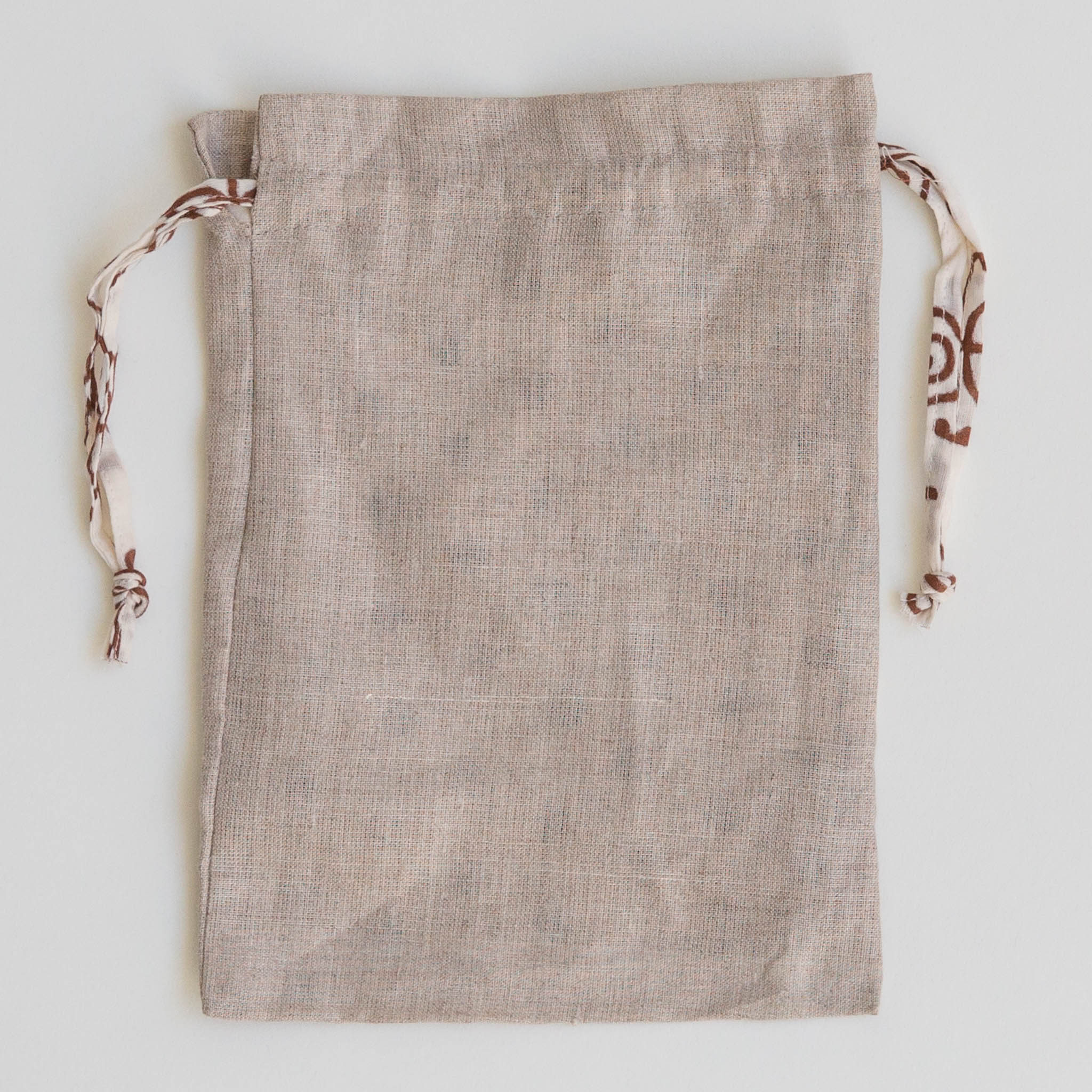 Drawstring Bag - Medium - Brick & Burgundy - Image 6