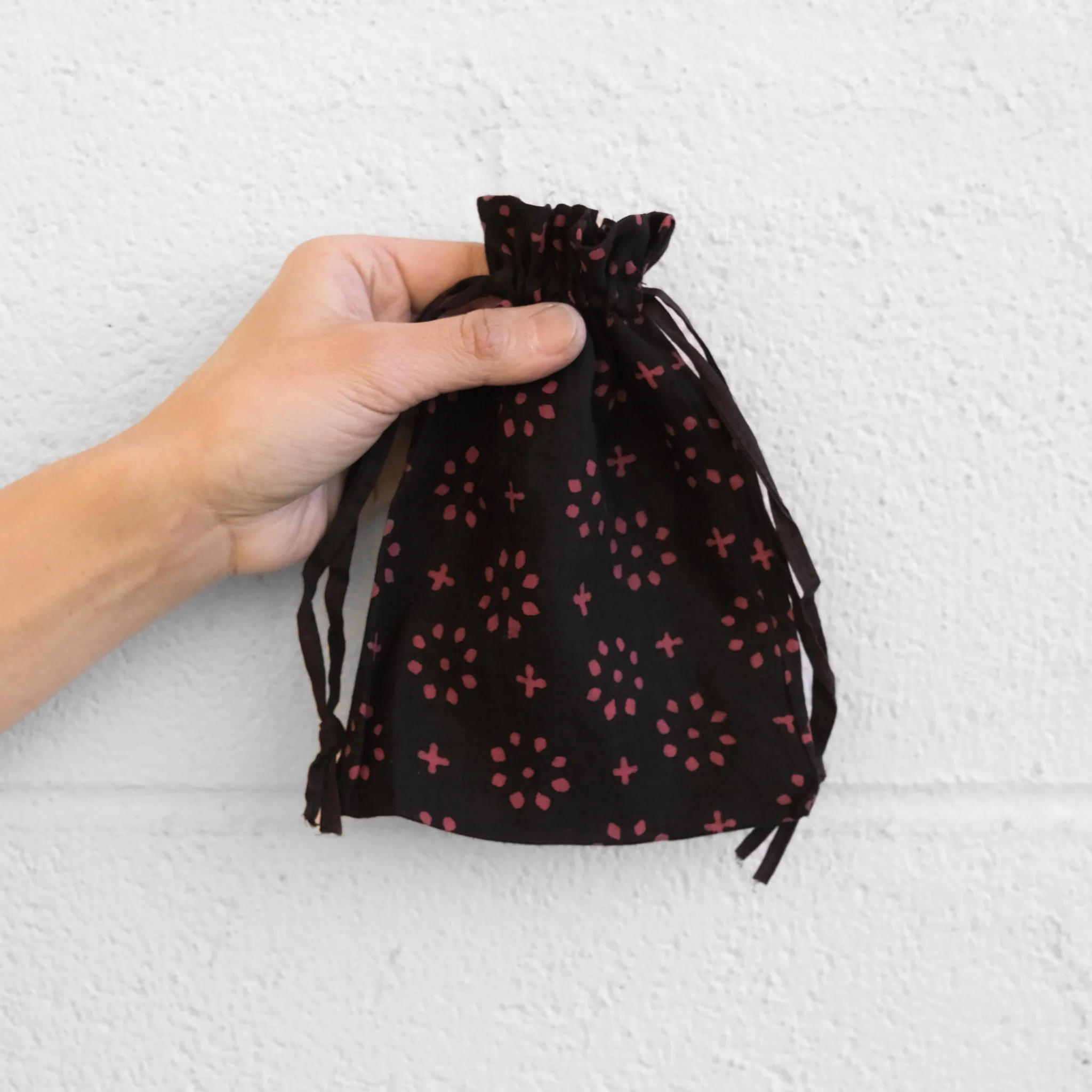 Drawstring Bag - Small - Set of 6 - Midnight Rose - Image 2