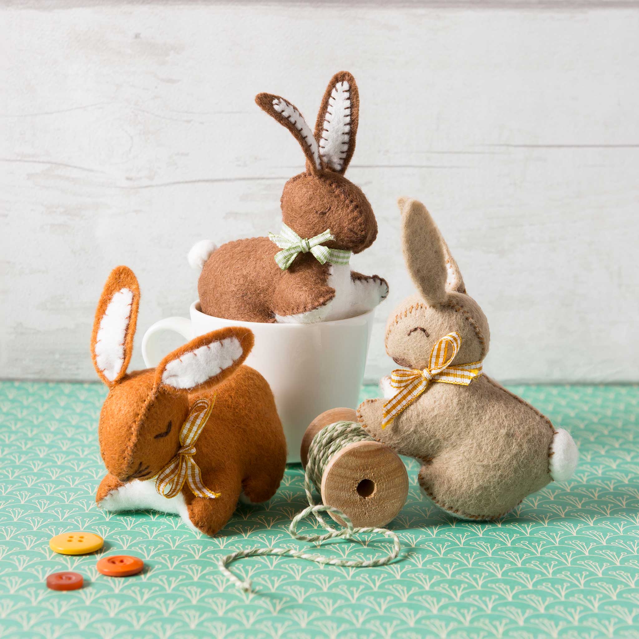 Embroidery Felt Craft Kit by Corinne Lapierre - Bunnies