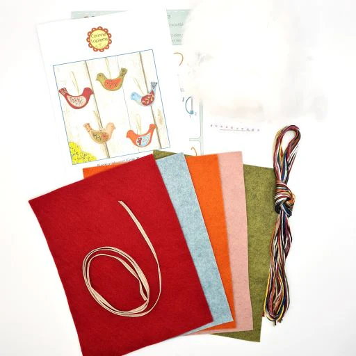 Embroidery Felt Craft Kit by Corinne Lapierre - Folk Birds - Image 2