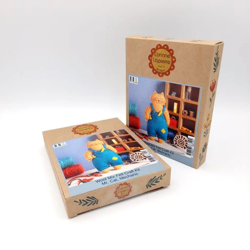 Embroidery Felt Craft Kit by Corinne Lapierre - Mr Cat Mechanic - Image 2