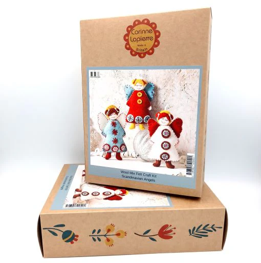 Embroidery Felt Craft Kit by Corinne Lapierre - Scandinavian Angels - Image 4