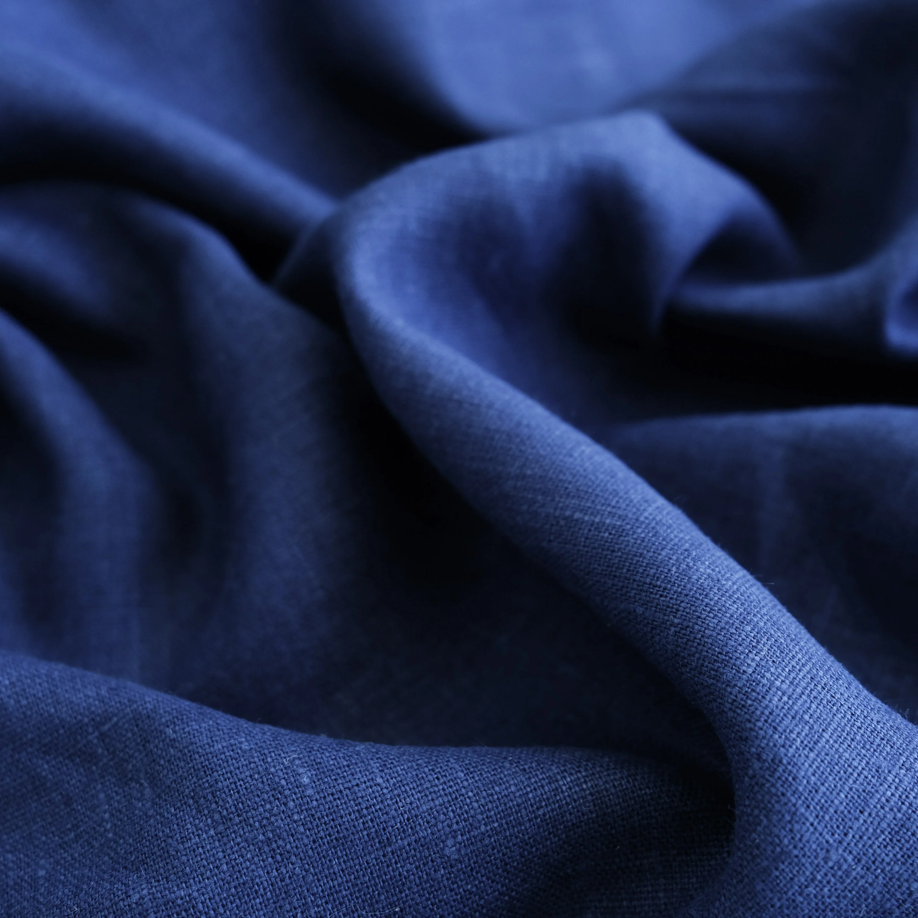 Fabric - Maiwa's Laundered Linen - Navy Blue - Image 2
