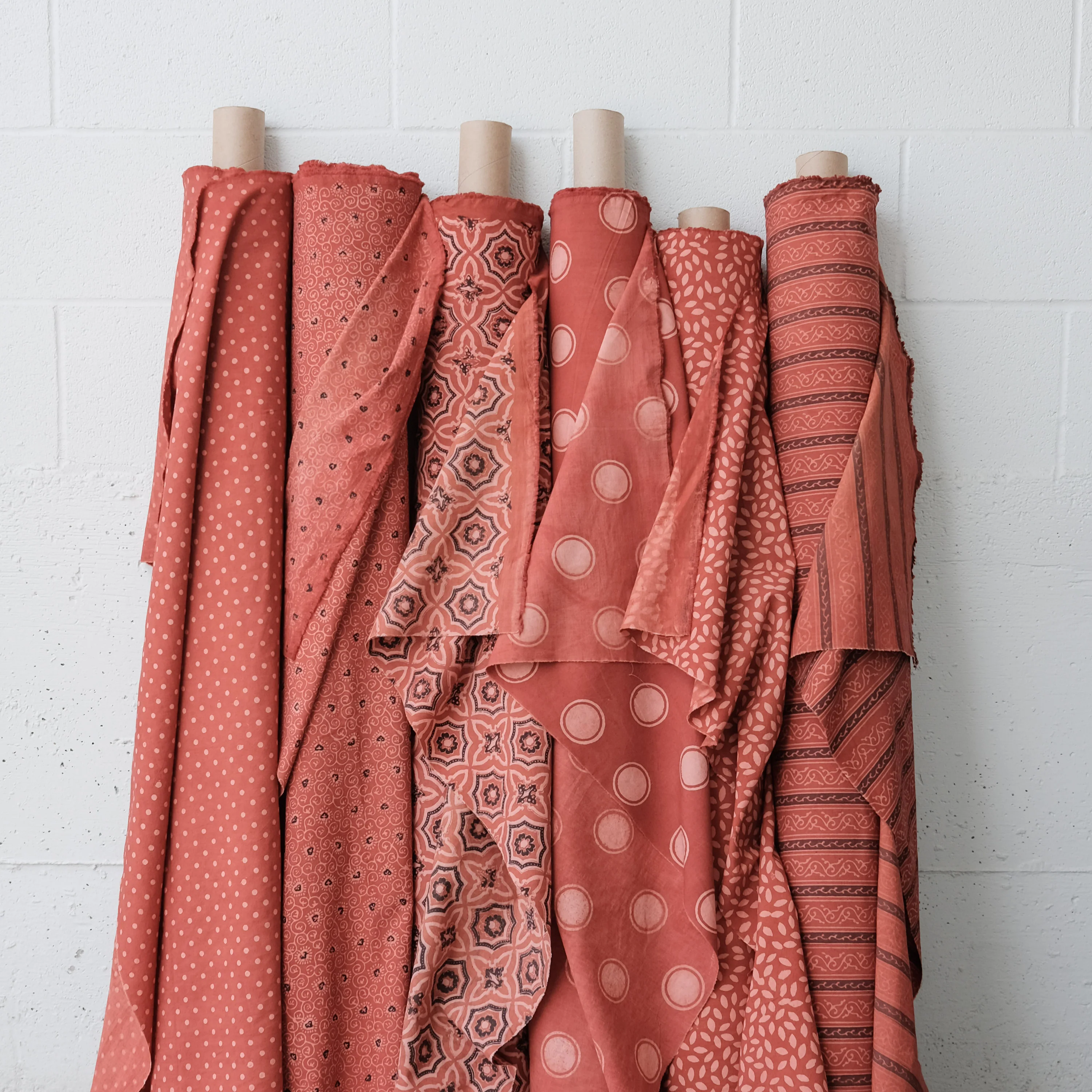 Fabric - Organic Cotton Block Printed with Natural Dyes - Madder Petals - Image 5
