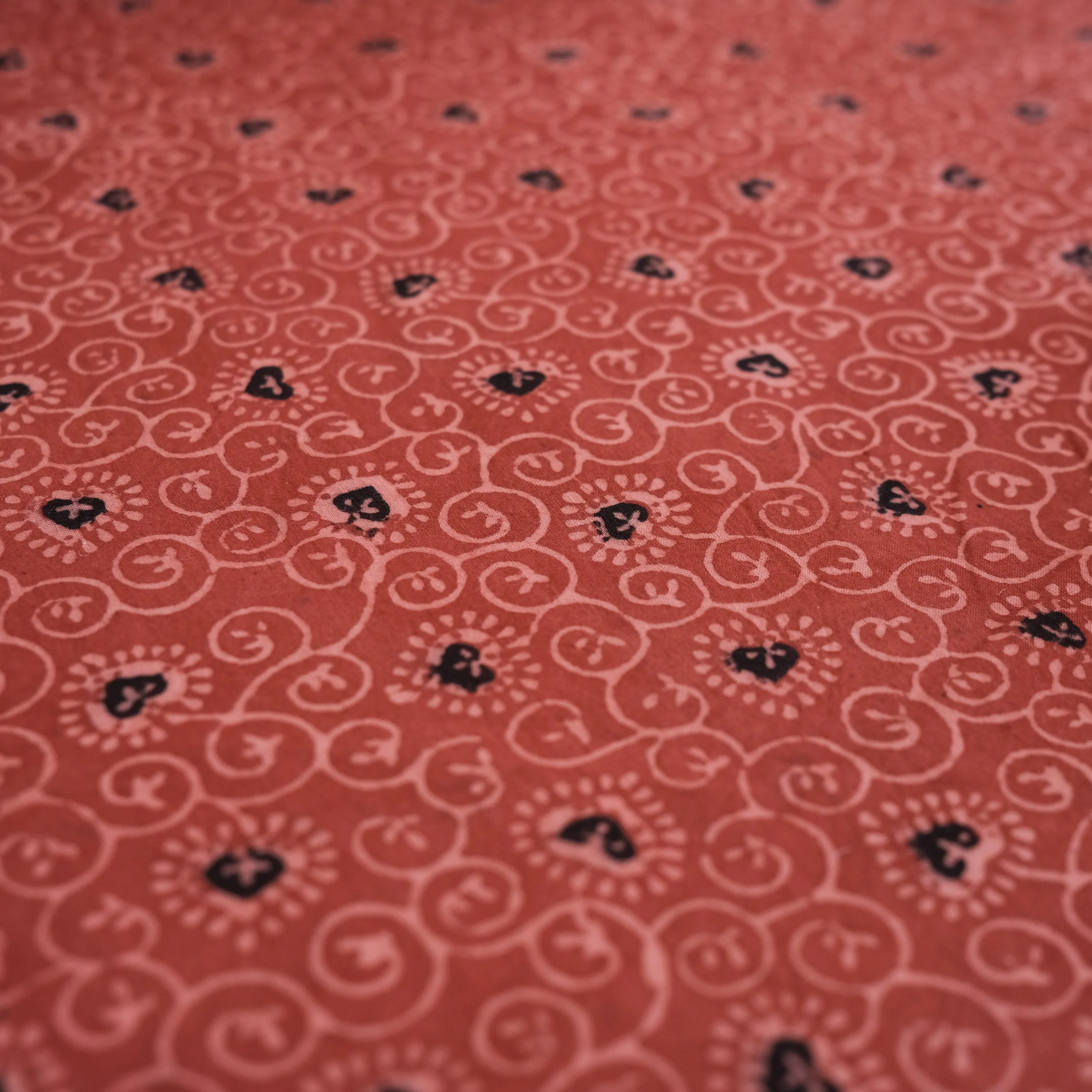 Fabric - Organic Cotton Block Printed with Natural Dyes - Madder Vine Bloom - Image 4