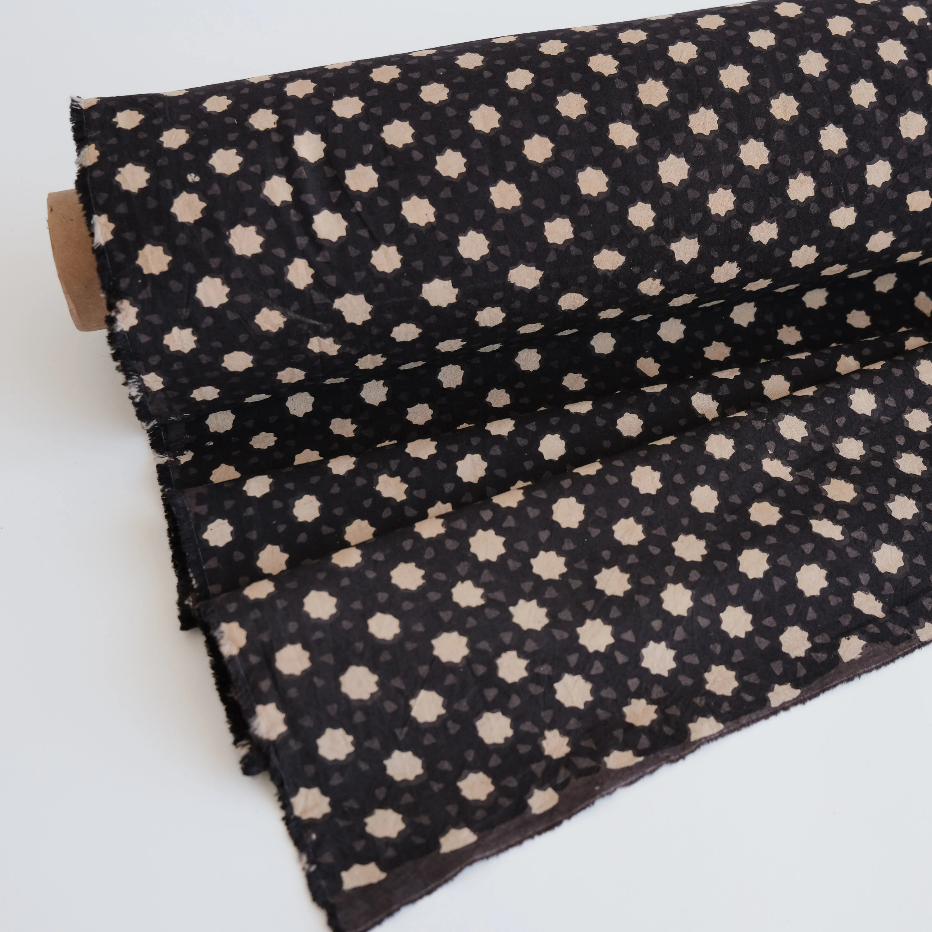 Fabric - Organic Cotton Block Printed with Natural Dyes - Night Star Map