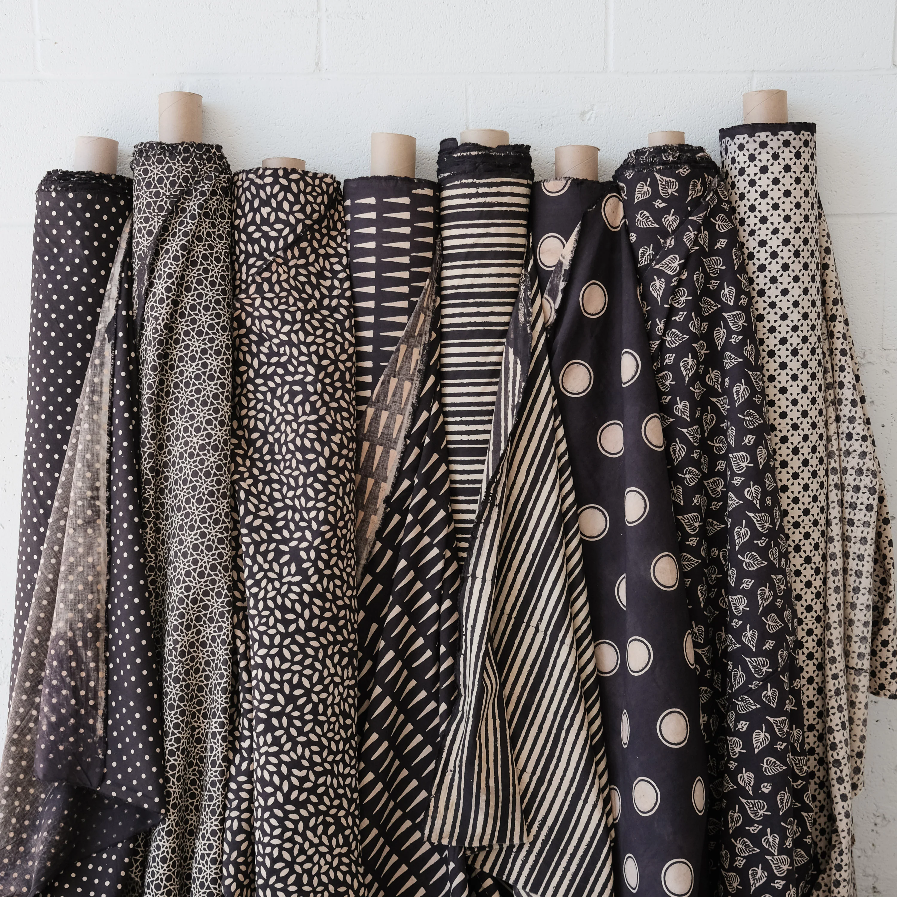 Fabric - Organic Cotton Block Printed with Natural Dyes - Night Polka Dots - Image 5