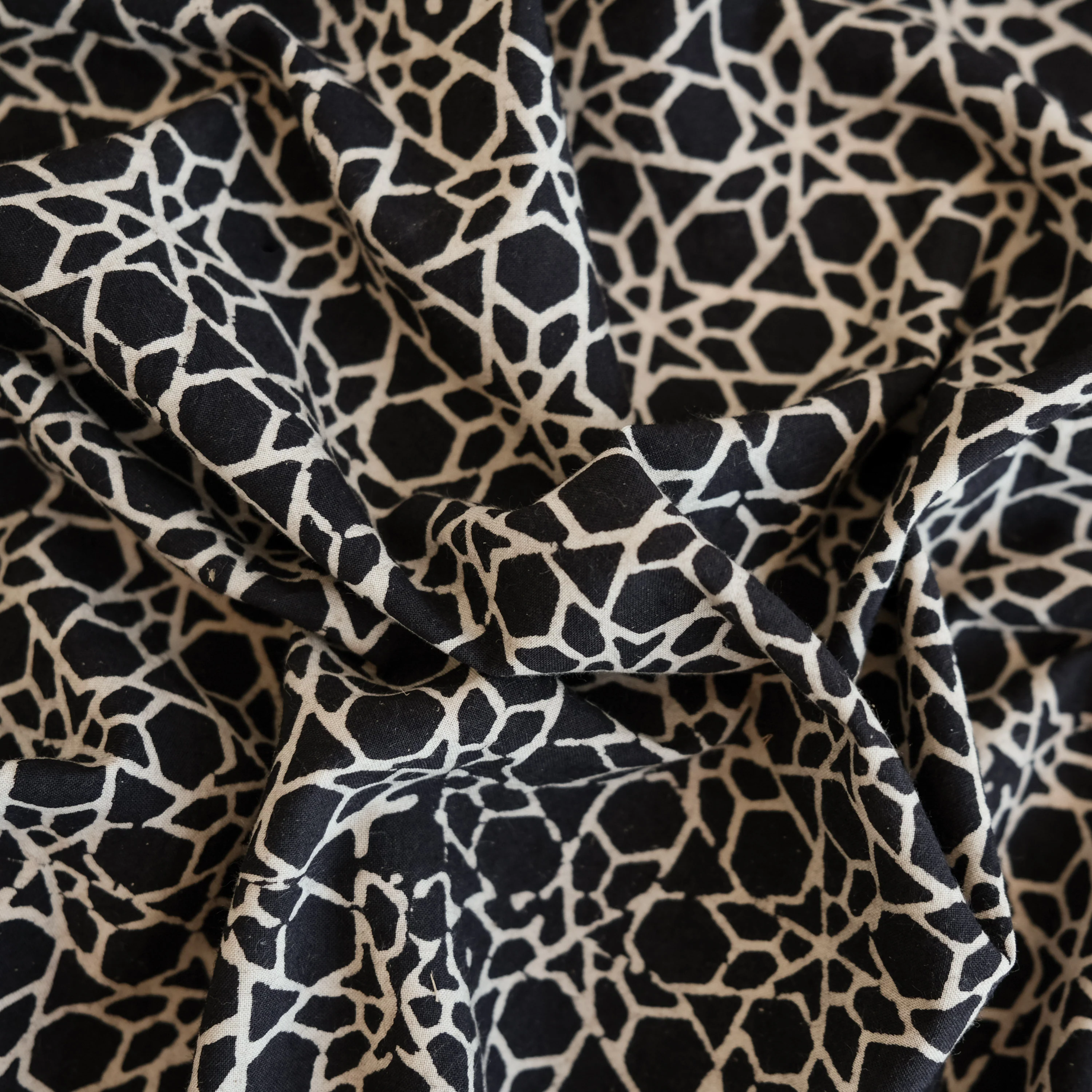 Fabric - Organic Cotton Block Printed with Natural Dyes - Sacred Geometry - Image 4