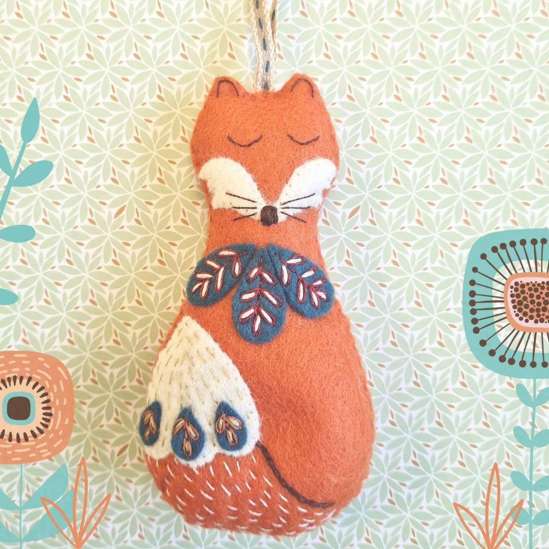 Embroidery Felt Craft Kit by Corinne Lapierre - Folk Fox