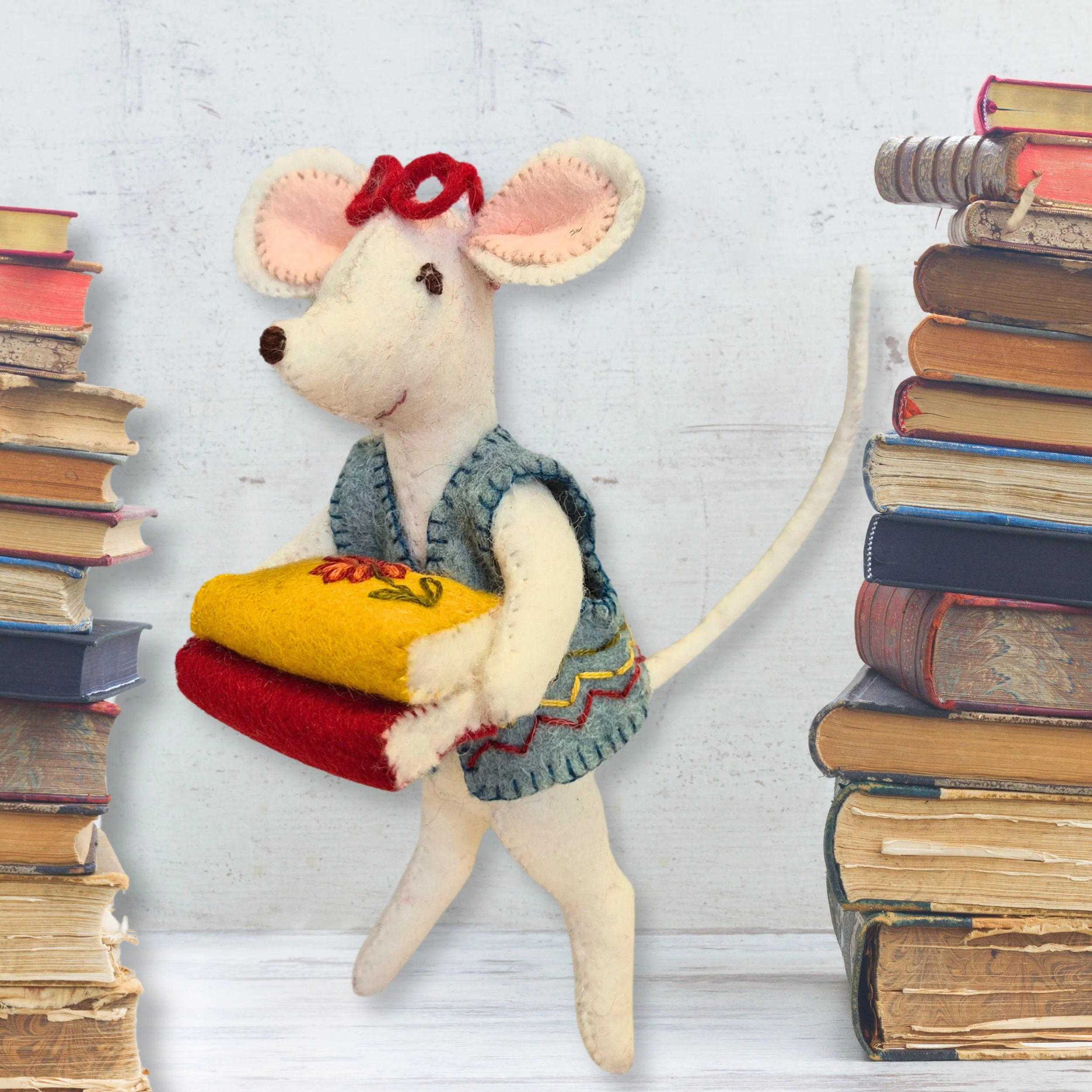 Embroidery Felt Craft Kit by Corinne Lapierre - Little Mouse the Librarian