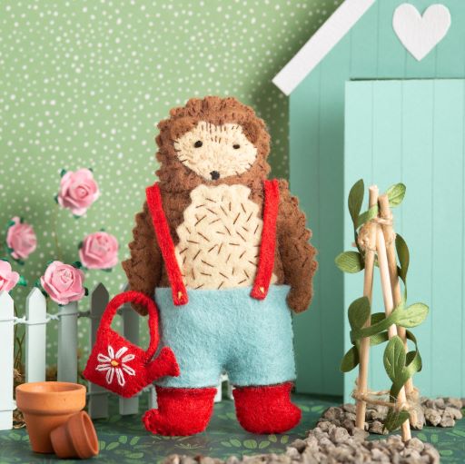 Embroidery Felt Craft Kit by Corinne Lapierre - Mr. Hedgehog the Gardener