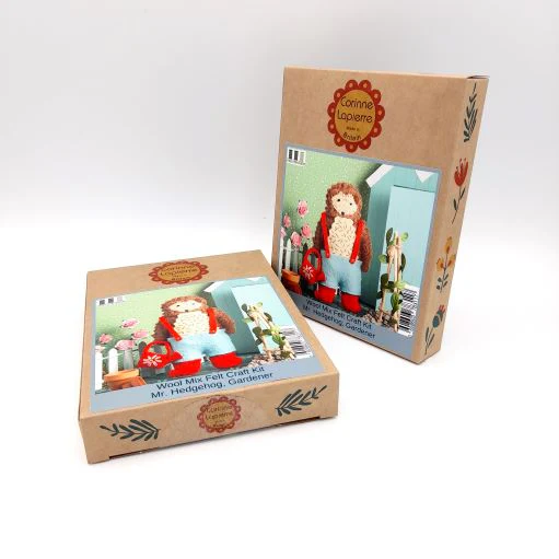 Embroidery Felt Craft Kit by Corinne Lapierre - Mr. Hedgehog the Gardener - Image 2