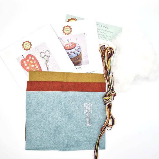 Embroidery Felt Craft Kit by Corinne Lapierre - Scissor Pouch & Pincushion - Image 2