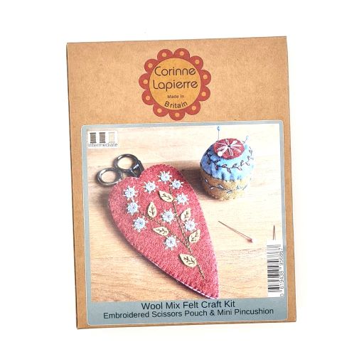 Embroidery Felt Craft Kit by Corinne Lapierre - Scissor Pouch & Pincushion - Image 3