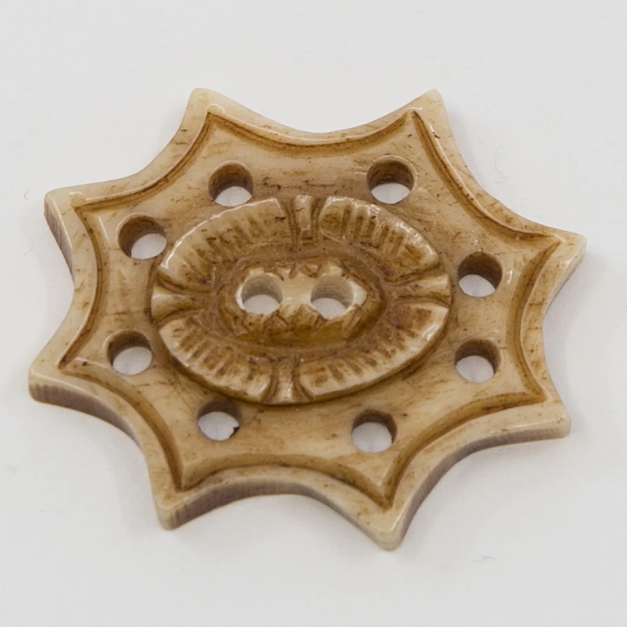 Handcarved Bone Button - Spark
