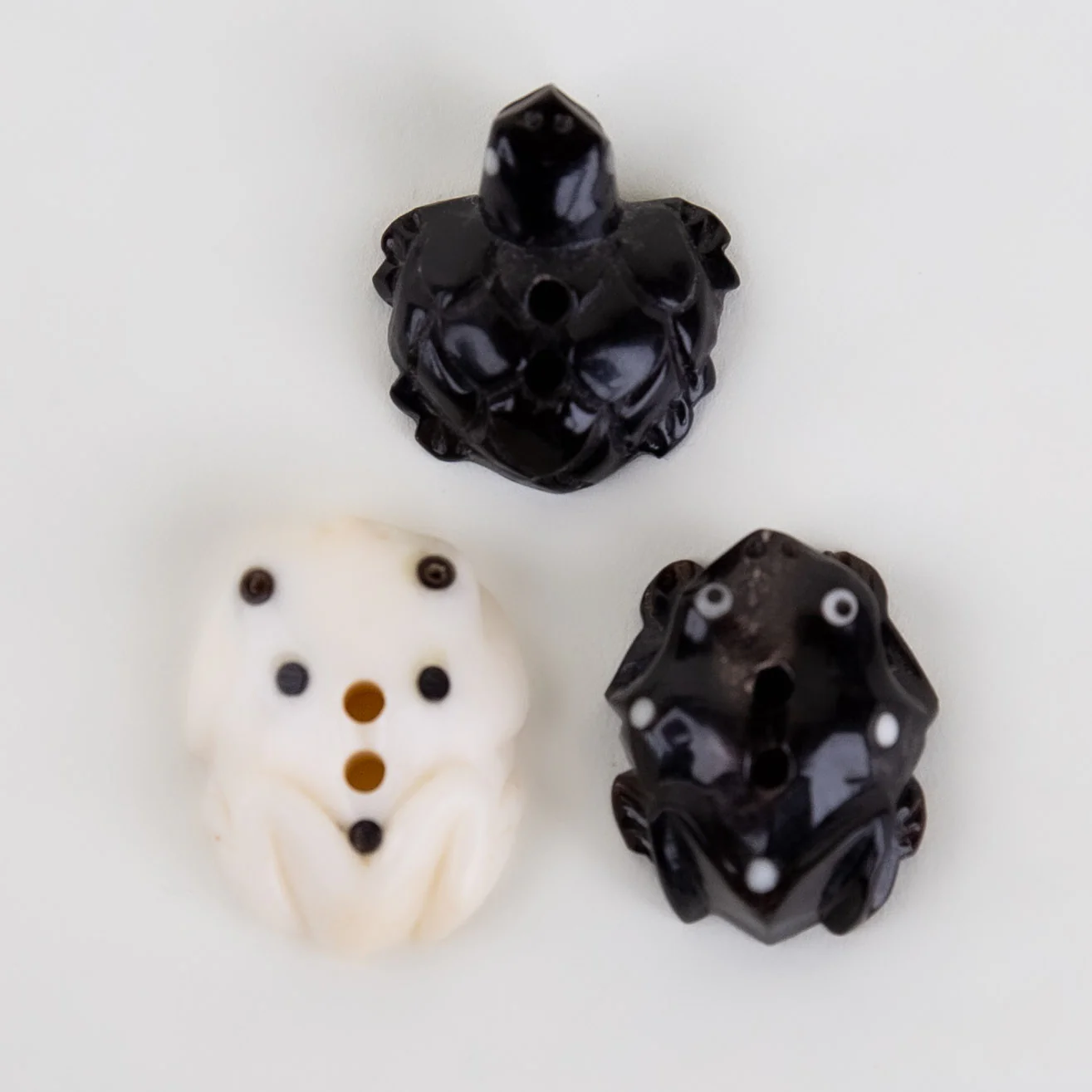 Handcarved Buttons - Set of 3 - Land & Sea