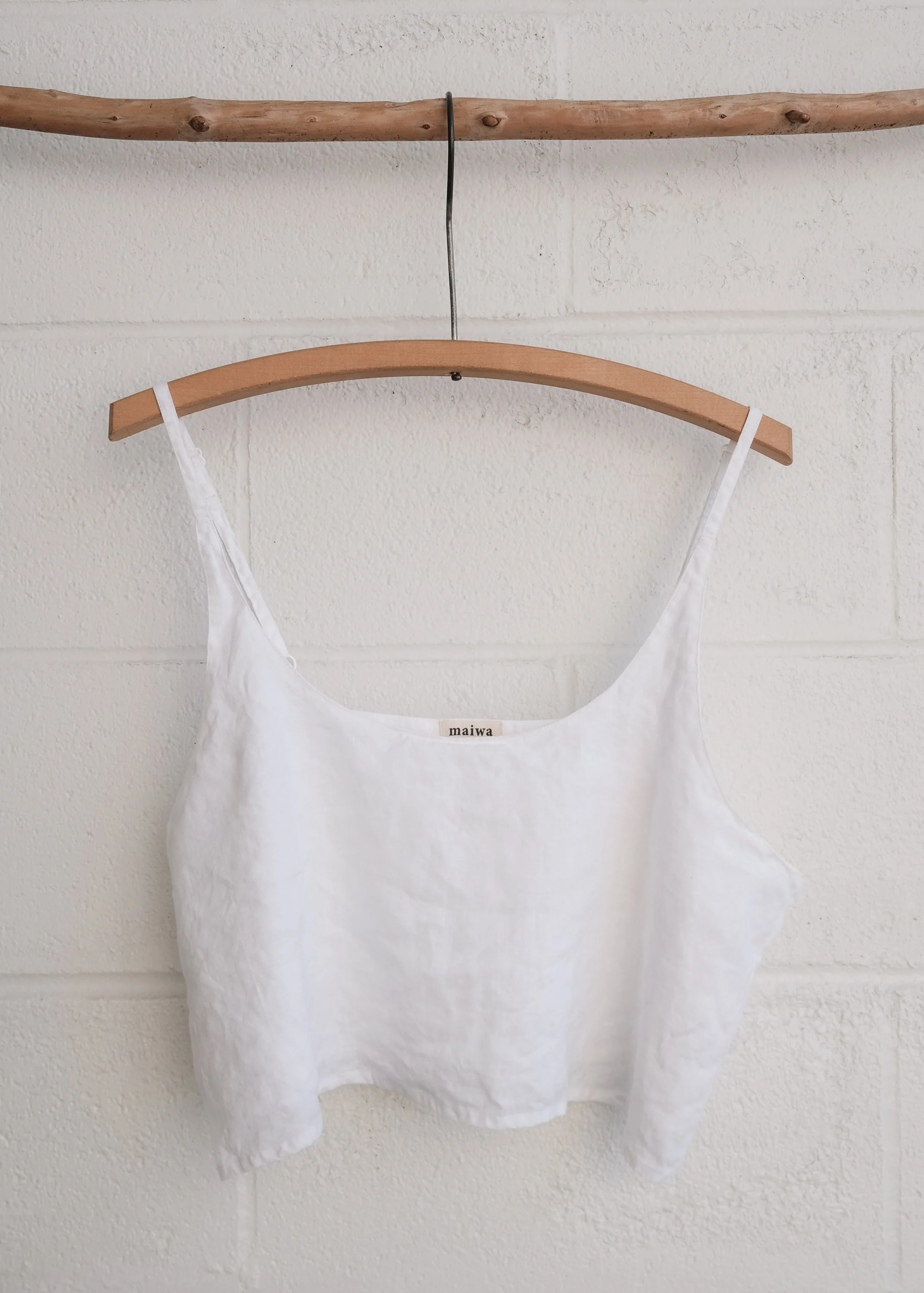 Hibiscus Crop Tank - Linen - White - Image 2