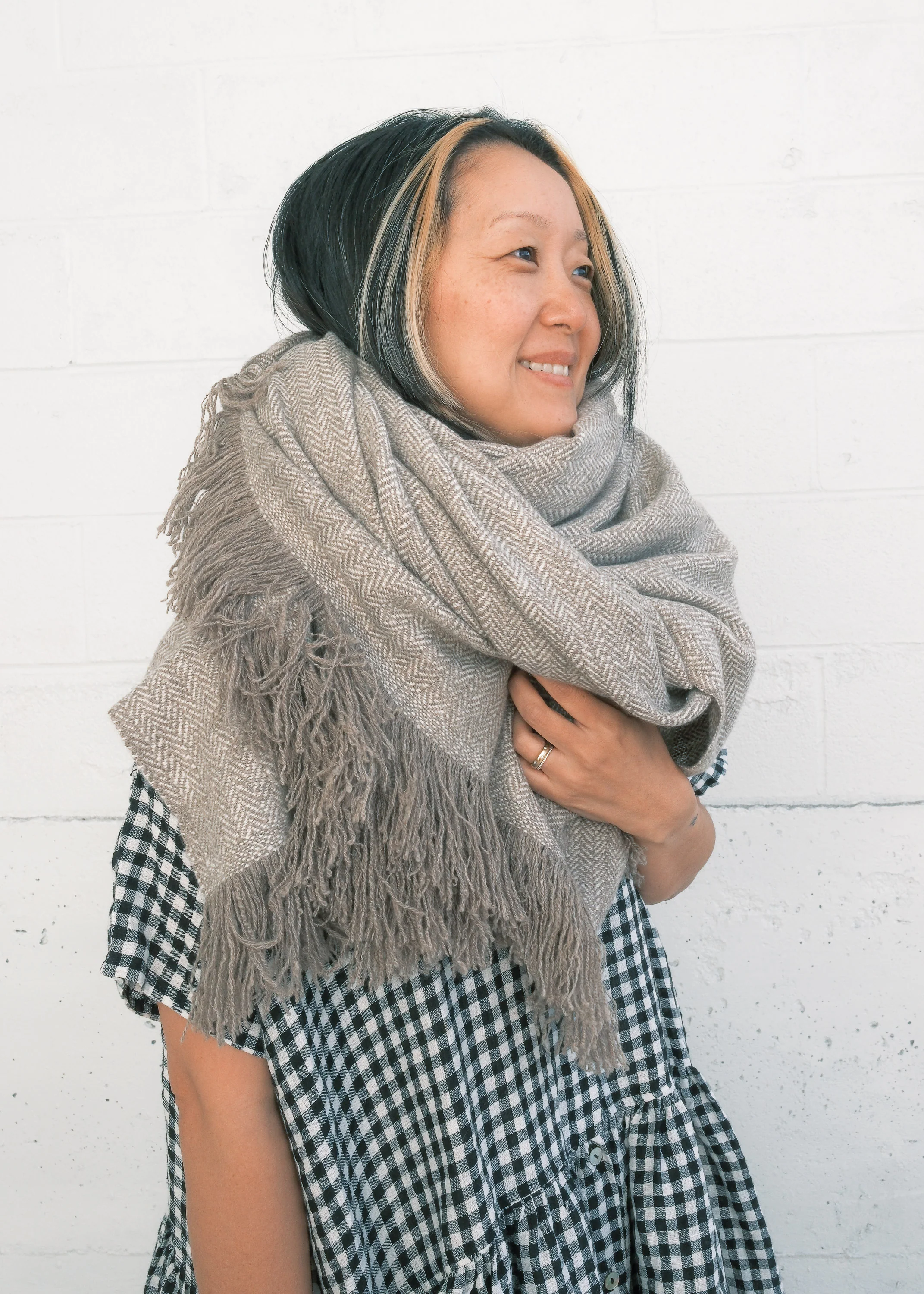 Hibiscus Dress - Handwoven Linen - Gingham - Image 9