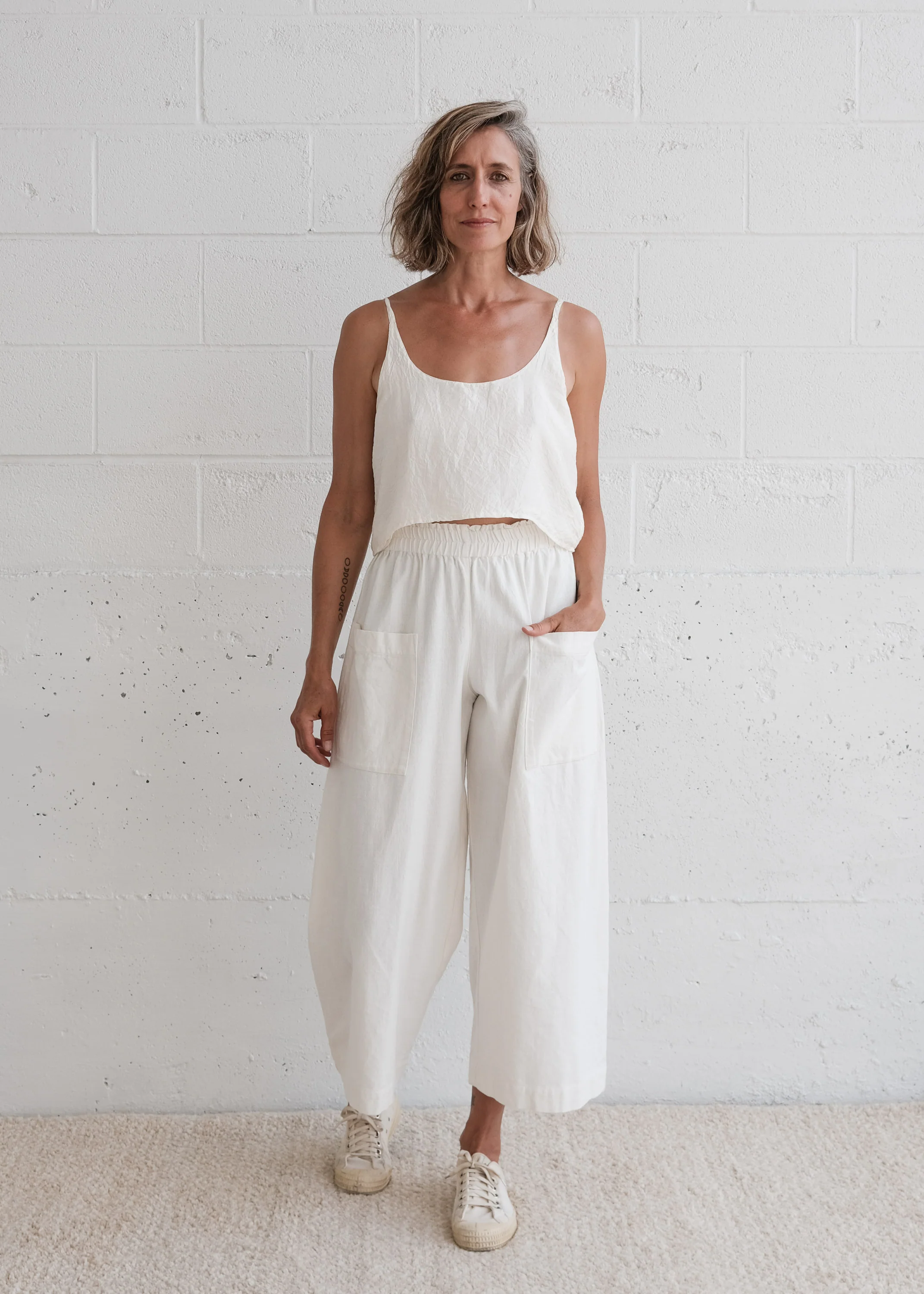 Hibiscus Crop Tank - Handwoven Mulberry Silk - Image 4