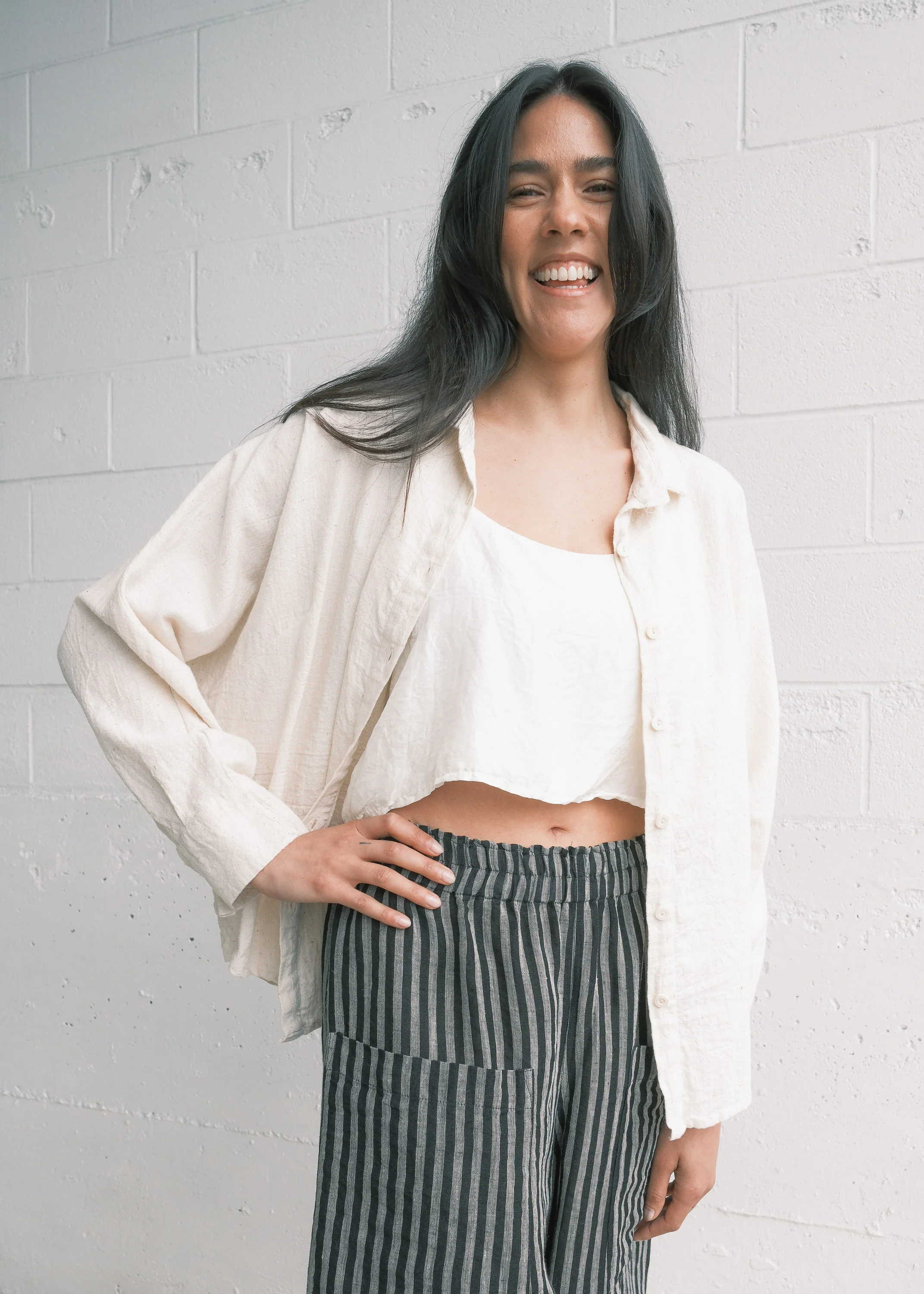 Hibiscus Crop Tank - Handwoven Mulberry Silk - Image 9