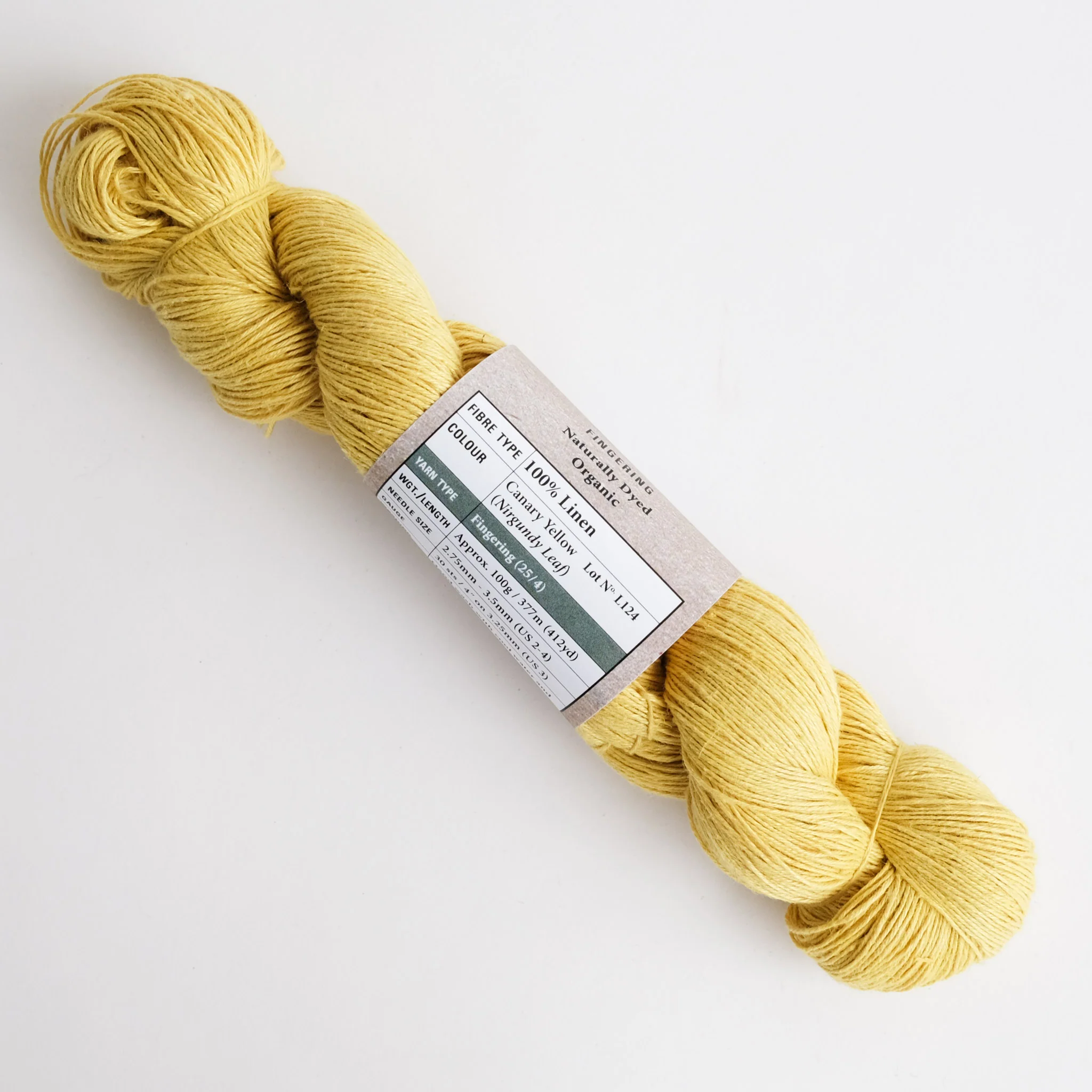 Honest Yarn - Naturally Dyed Organic Linen - Fingering - Canary Yellow - Image 2
