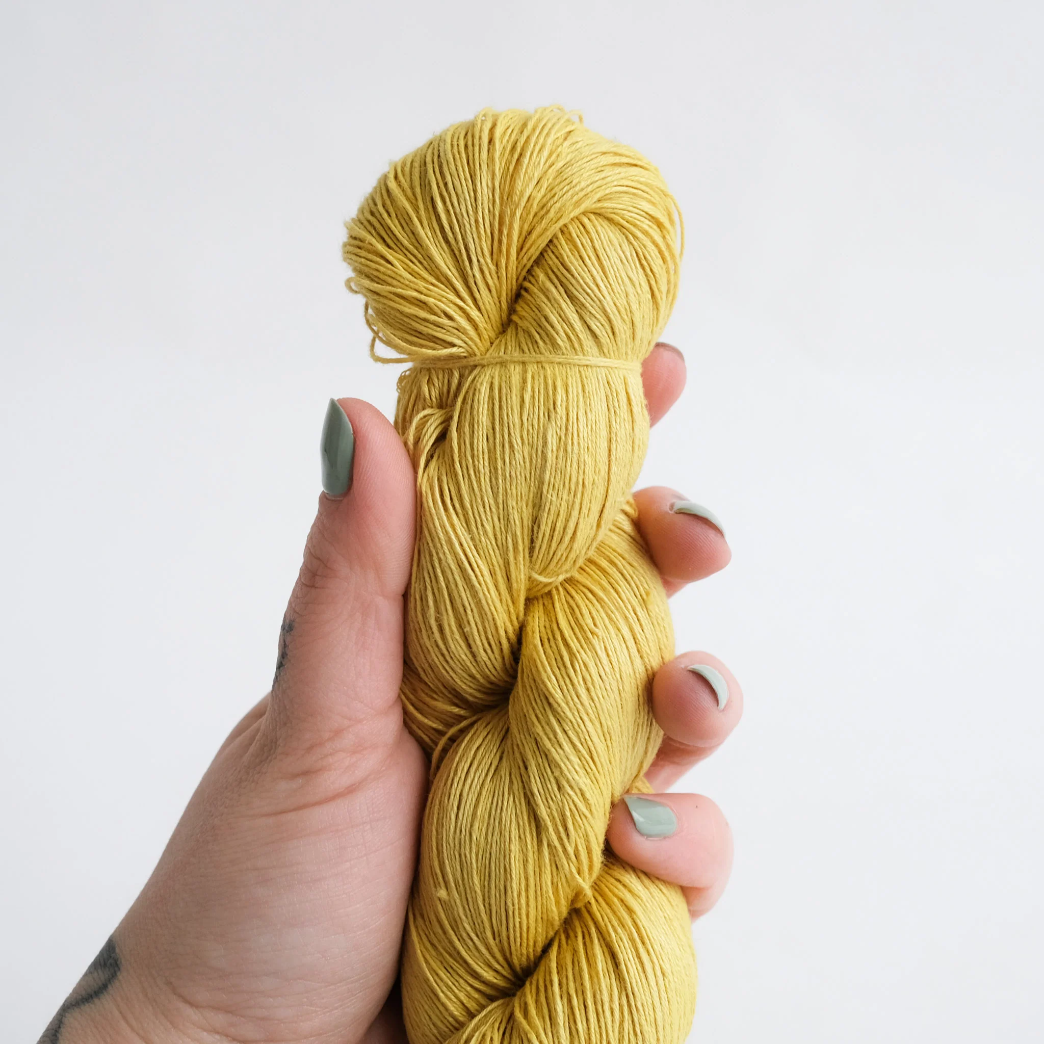 Honest Yarn - Naturally Dyed Organic Linen - Lace - Canary Yellow - Image 3