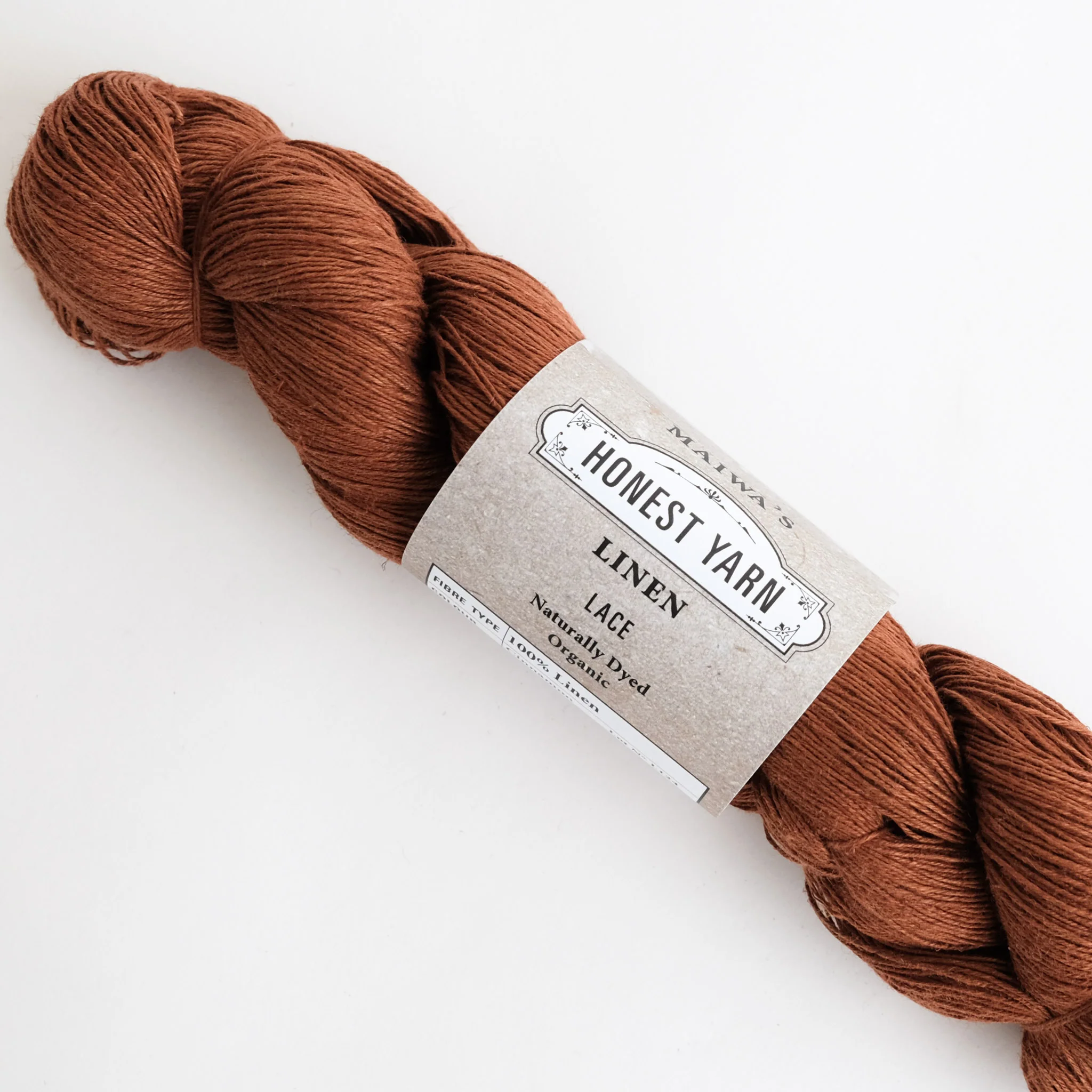 Honest Yarn - Naturally Dyed Organic Linen - Lace - Cinnamon - Image 2