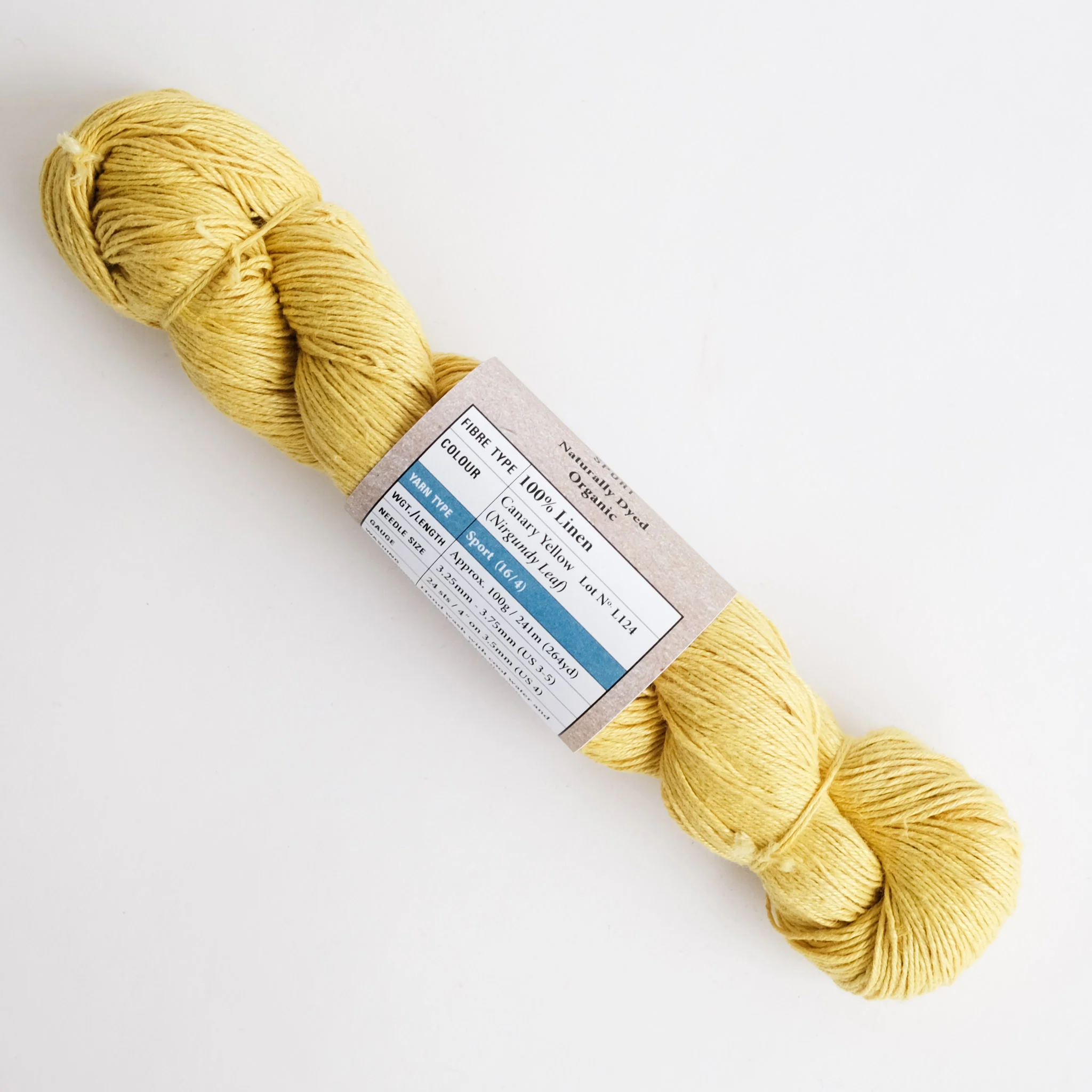 Honest Yarn - Naturally Dyed Organic Linen - Sport - Canary Yellow - Image 2