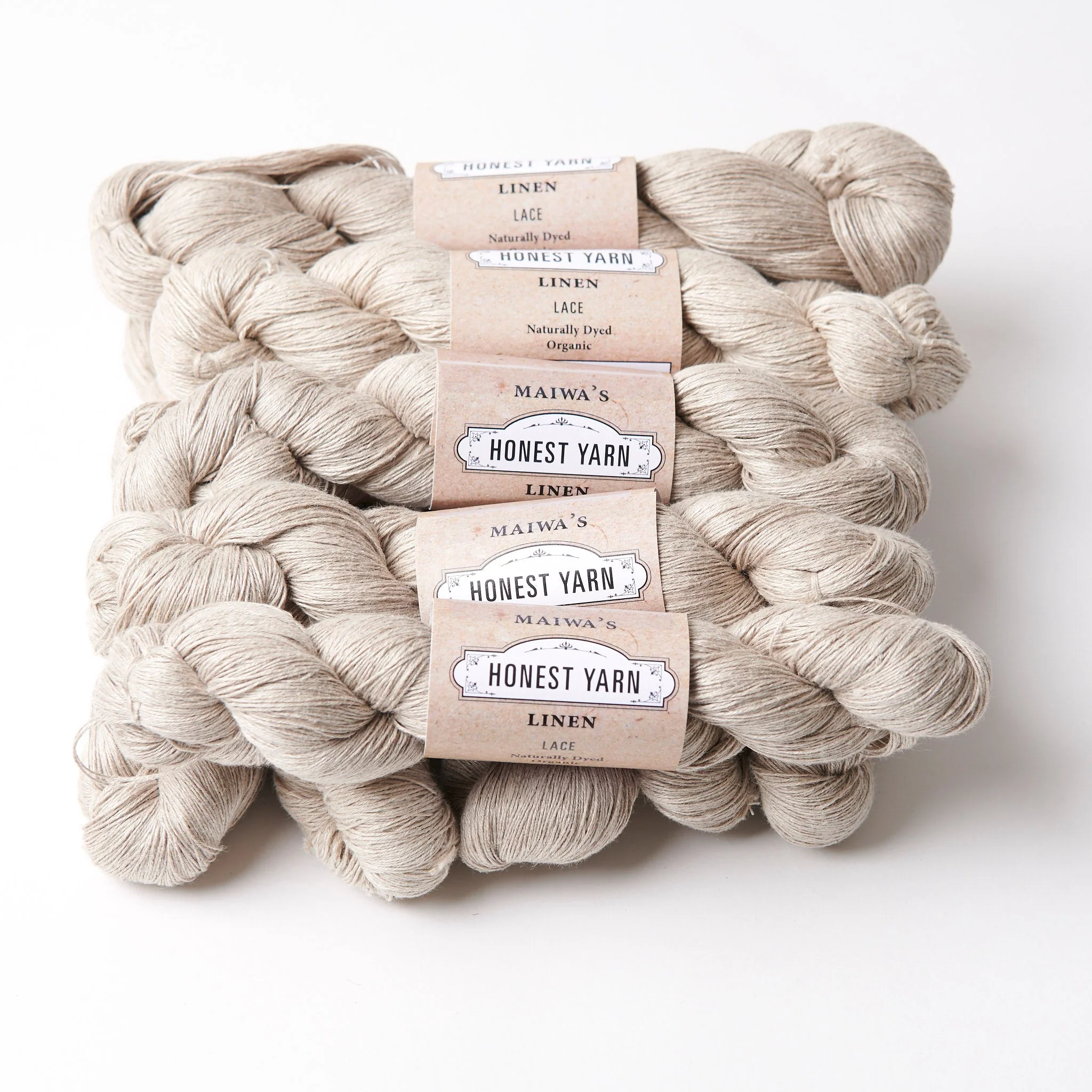 Honest Yarn - Organic Linen - Lace - Natural Undyed - 10 Pack