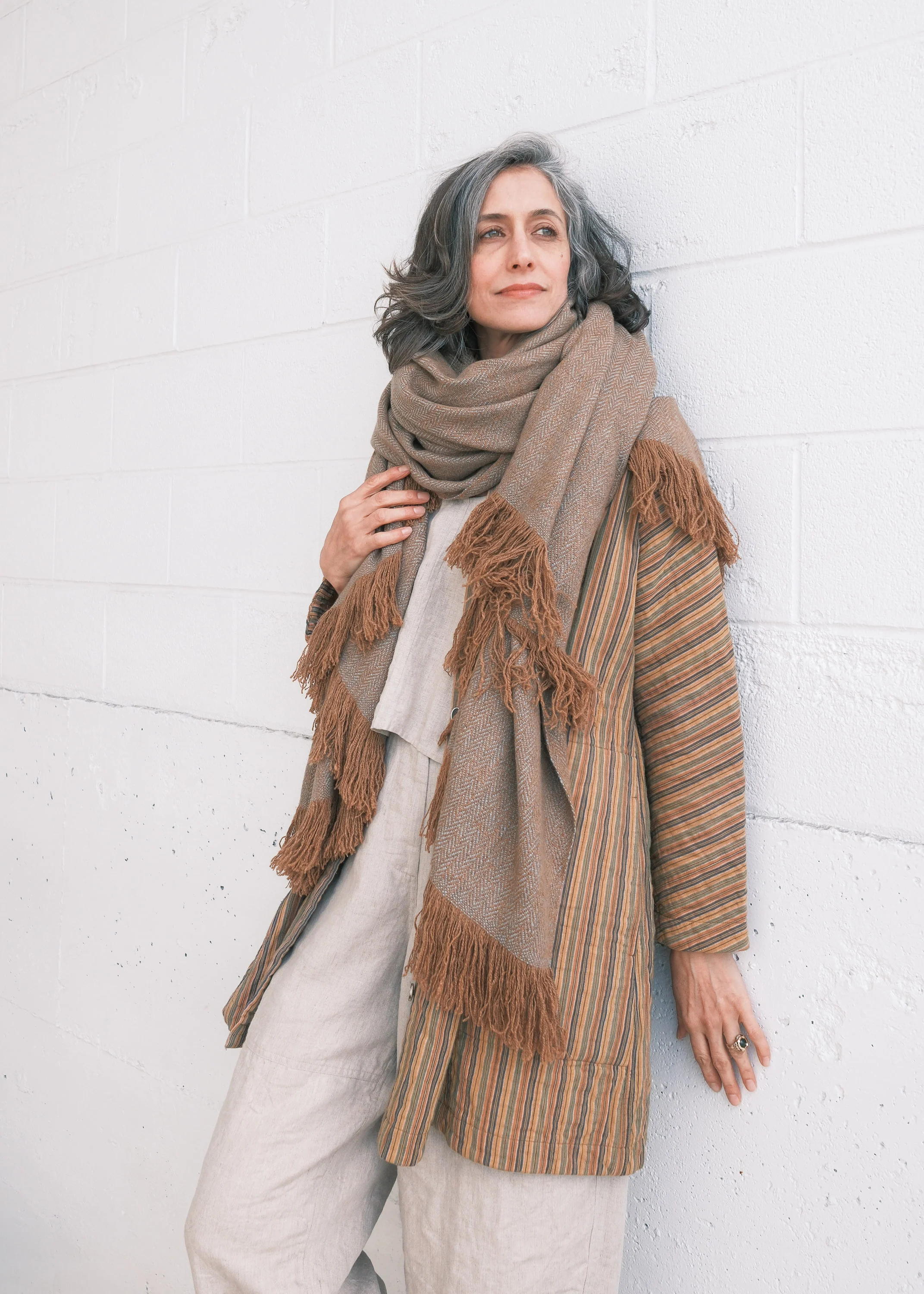 Pashmina Wool Blanket - Fawn