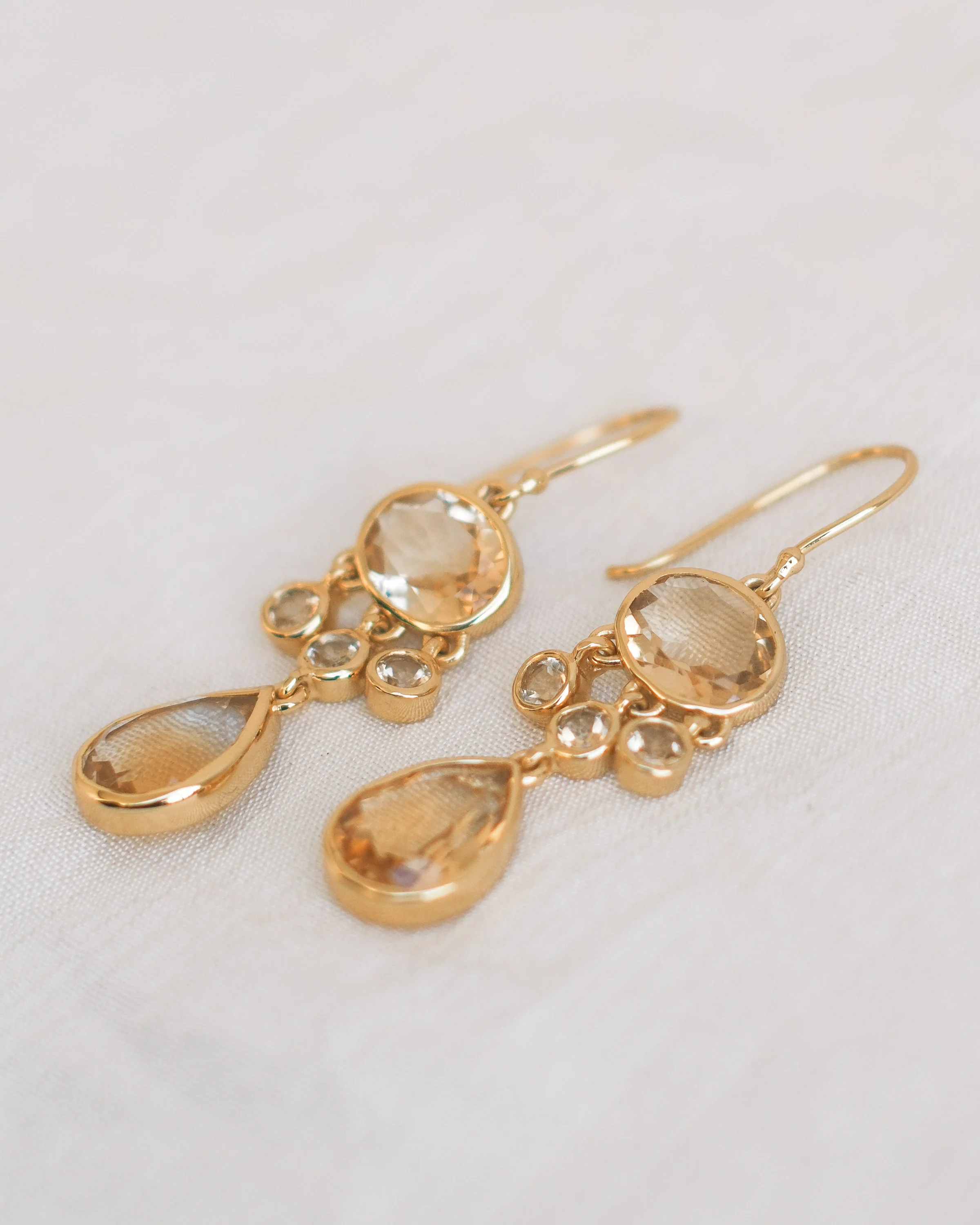 Jewellery - Earrings - Gold Plate & Citrine Suns - Image 2