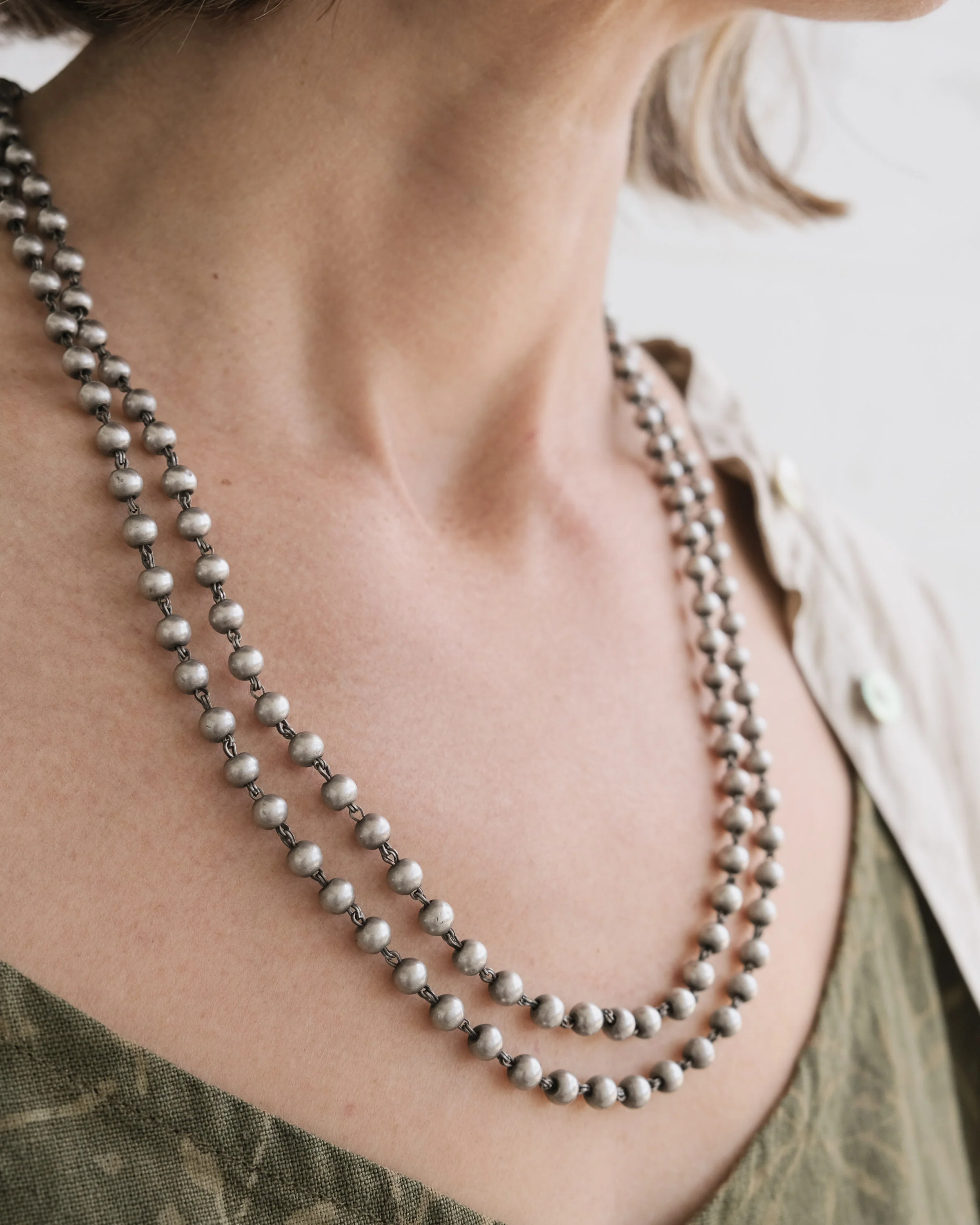 Jewellery - Necklace - Silver Double Orb Chain
