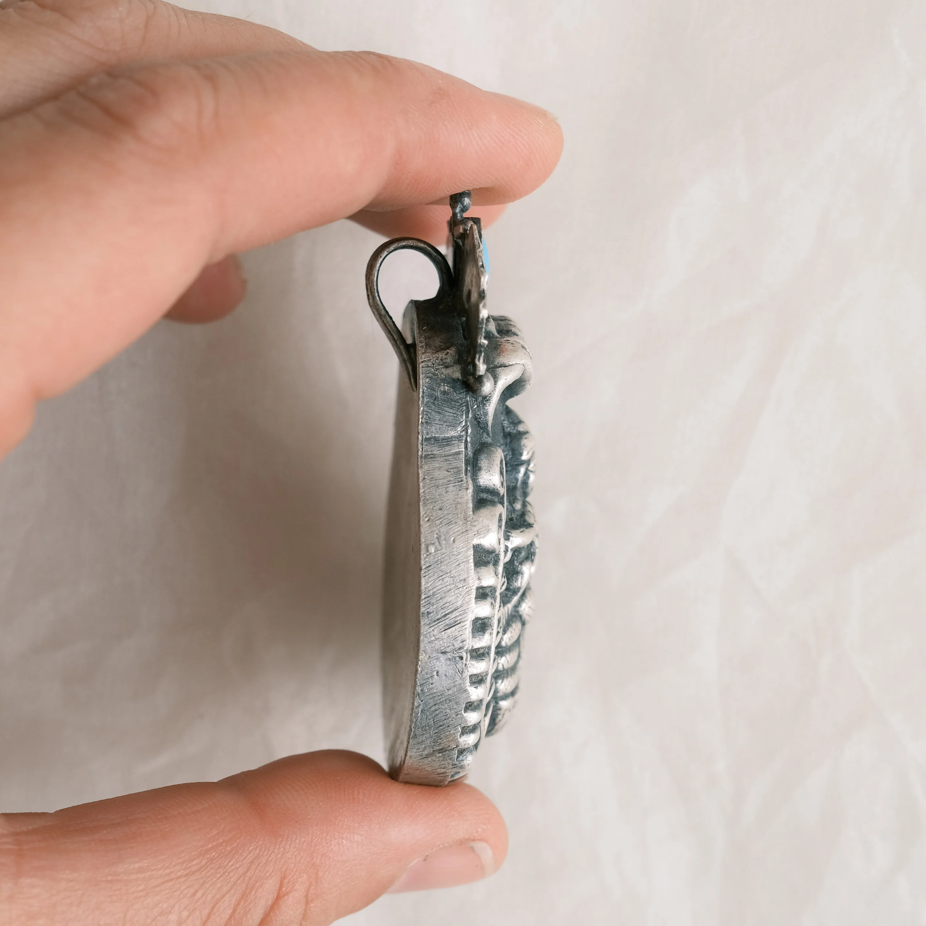 Jewellery - Pendant - Vintage Silver Song with Turquoise - Image 3