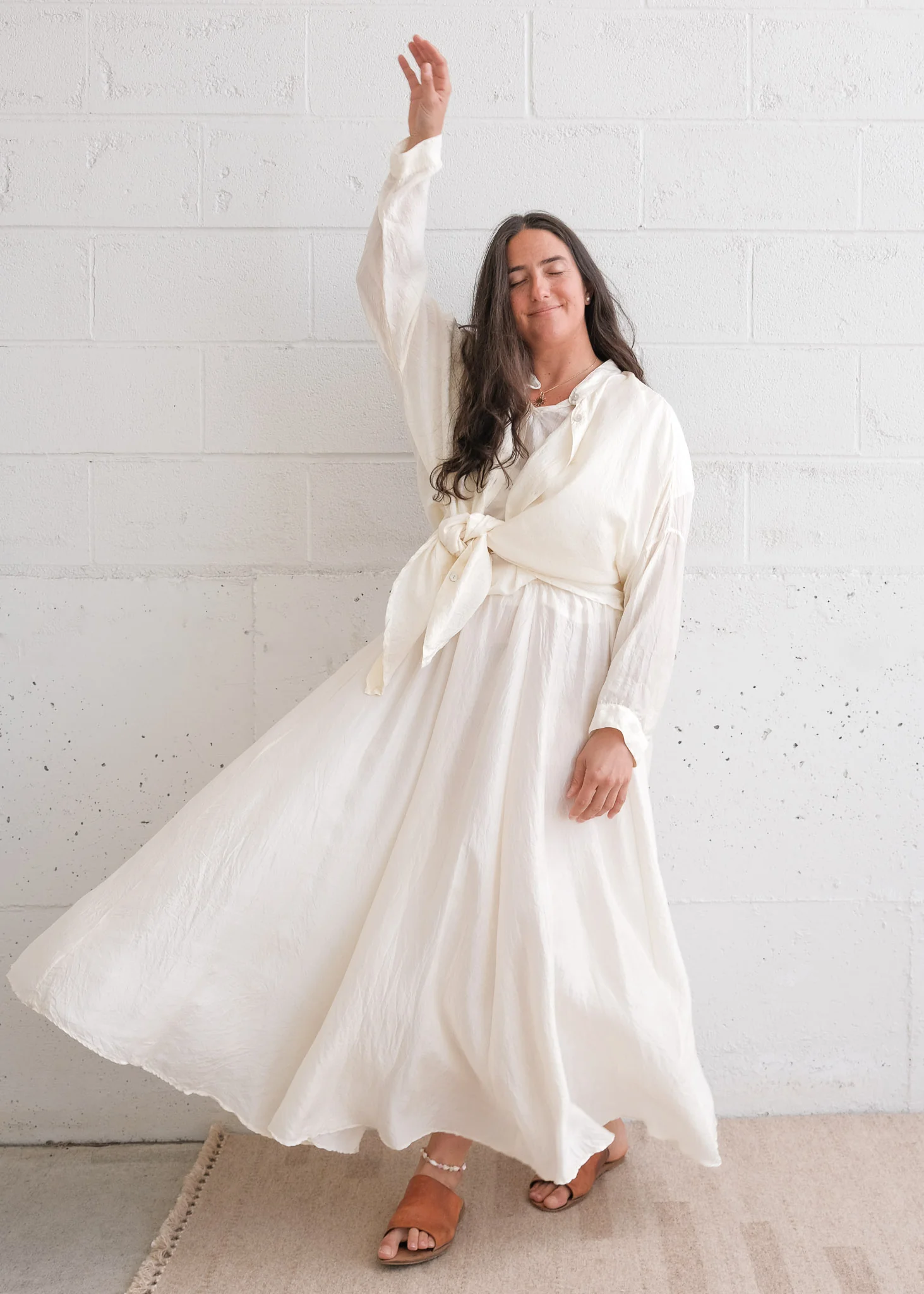 Bhunai Skirt - Handwoven Mulberry Silk - Dyeable - Image 3